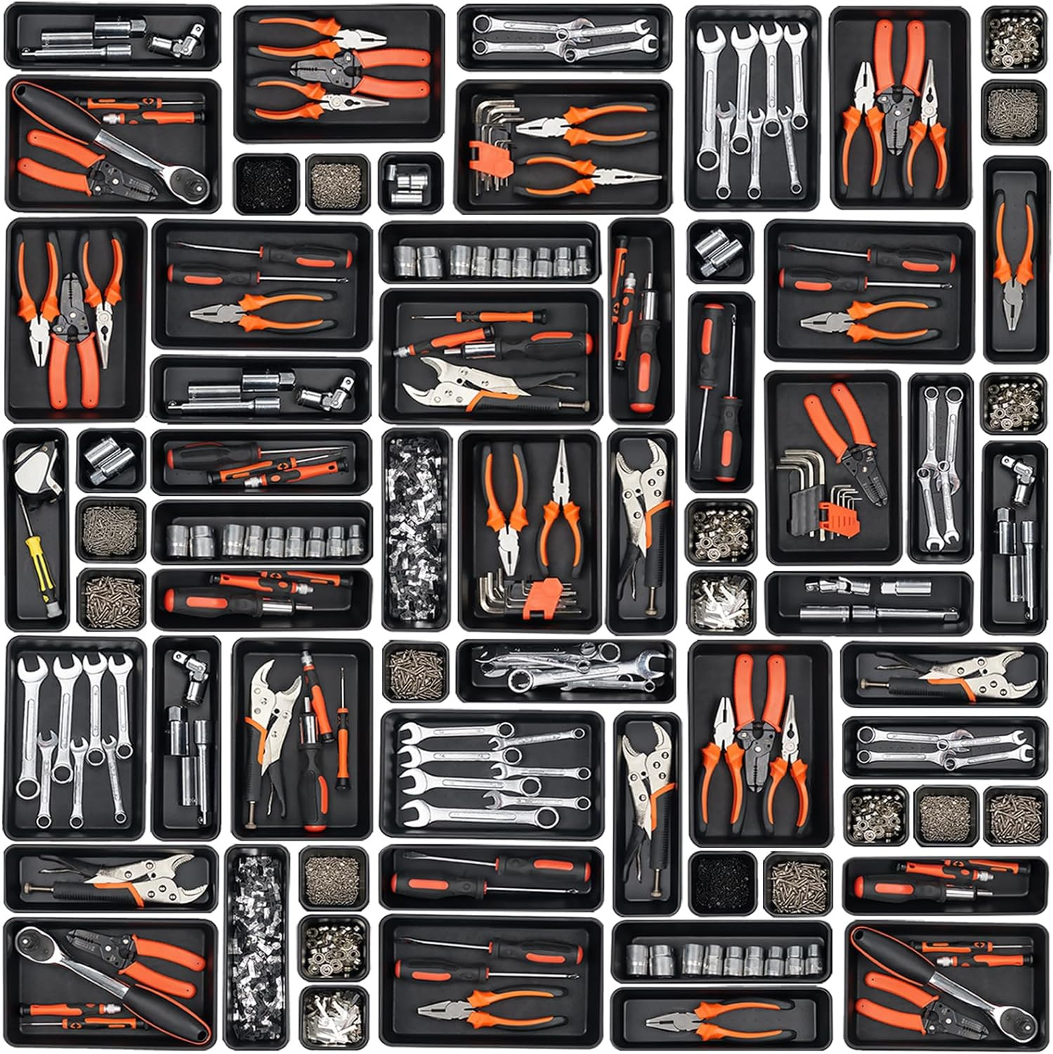 45 Pack Tool Box Organizer Tray Divider, Toolbox Desk Drawer Organizer,Garage...