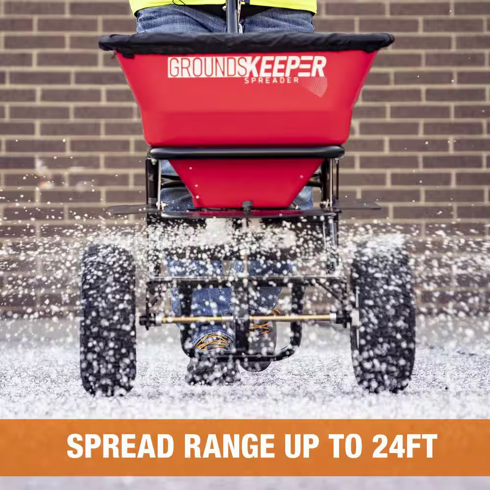 100 Lbs. Capacity Grounds Keeper All-Seasons Walk behind Broadcast Spreader for
