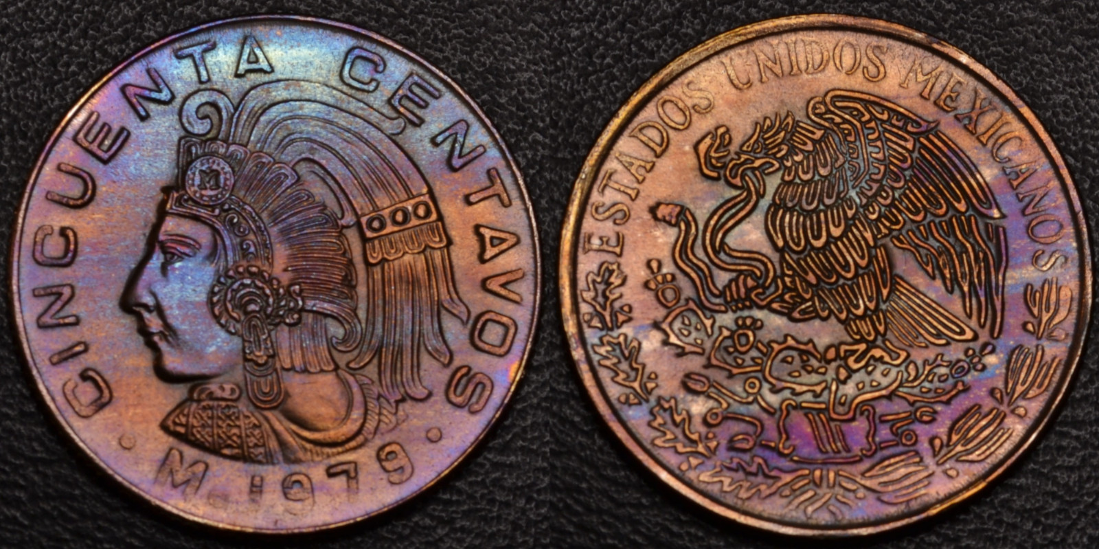 1979 Mexico 50 Centavos BEAUTIFUL TONING OBV&REV (L41-10)