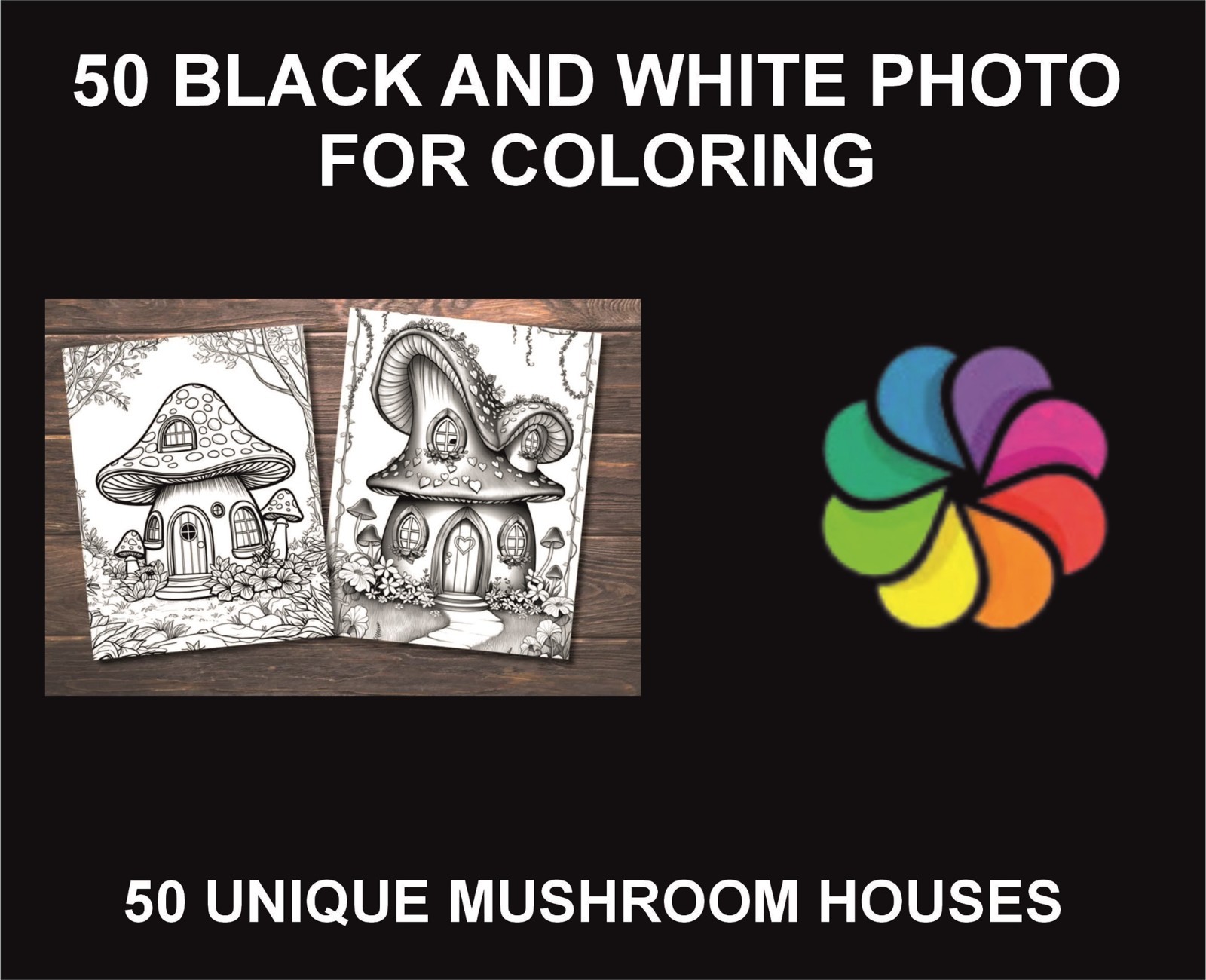 50 Unique Mushroom Houses Pages For Coloring, PDF Pages