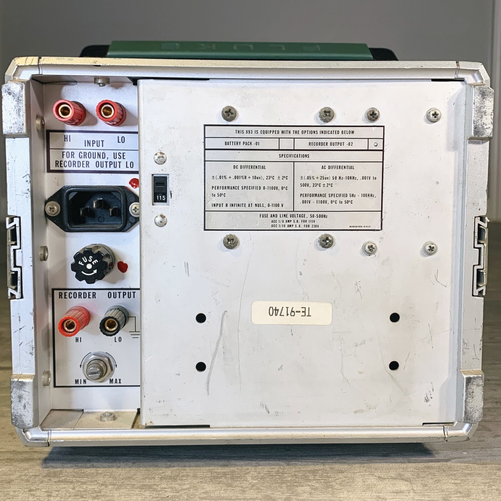 Fluke 893A AC-DC Differential Voltmeter EXCELLENT CONDITION