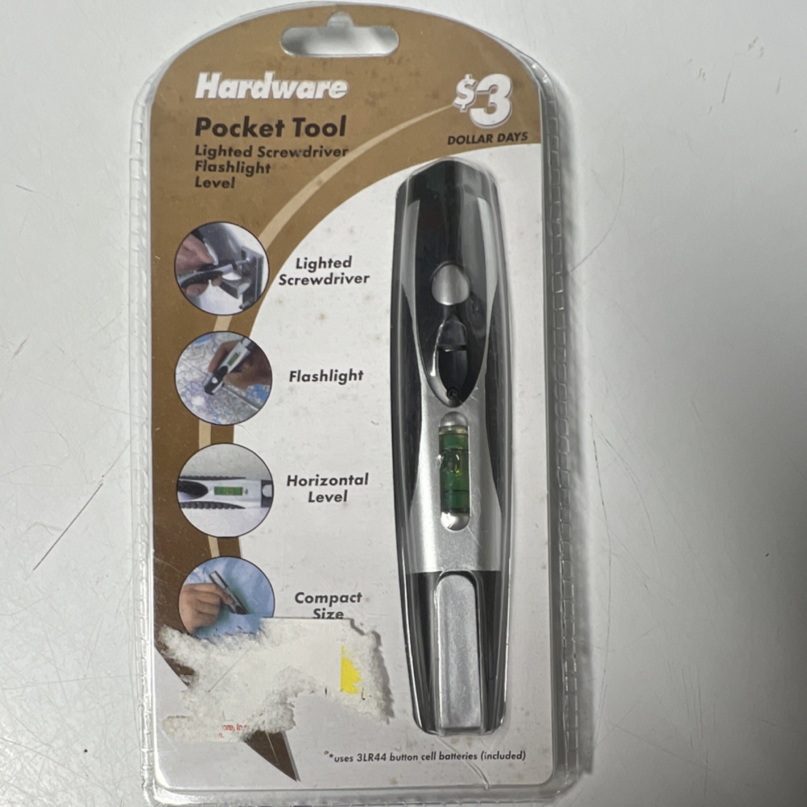 Hardware Pocket Tool Lighted Screwdriver Flashlight Level MPN 33728-CD