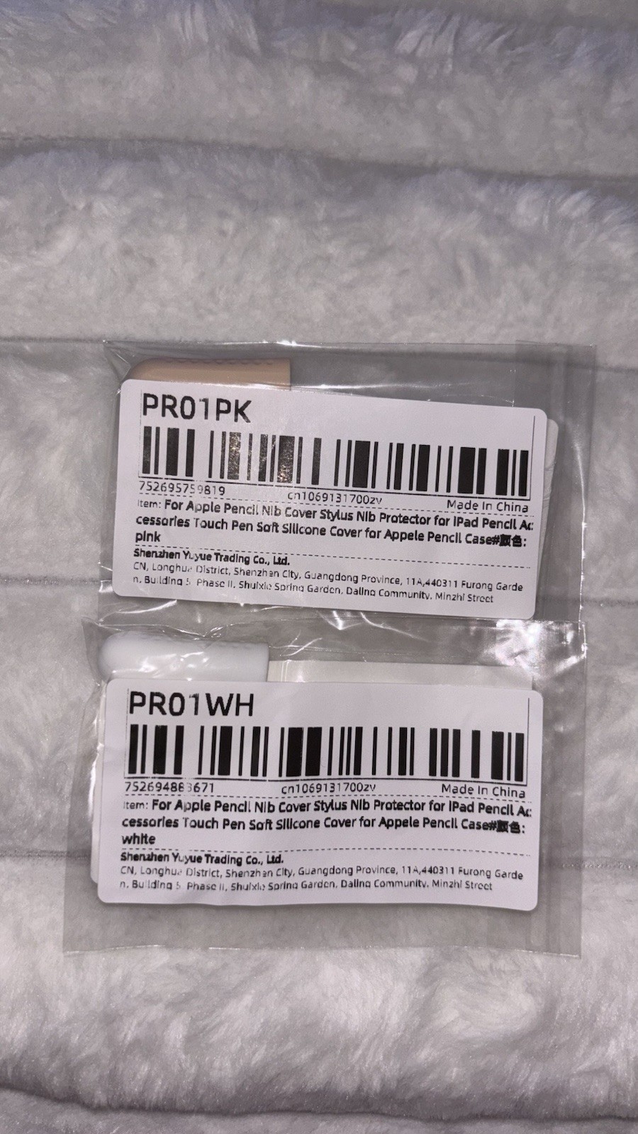 Apple Pencil Silicone Grip Covers & Nib Protectors Bundle – Peach & White – New