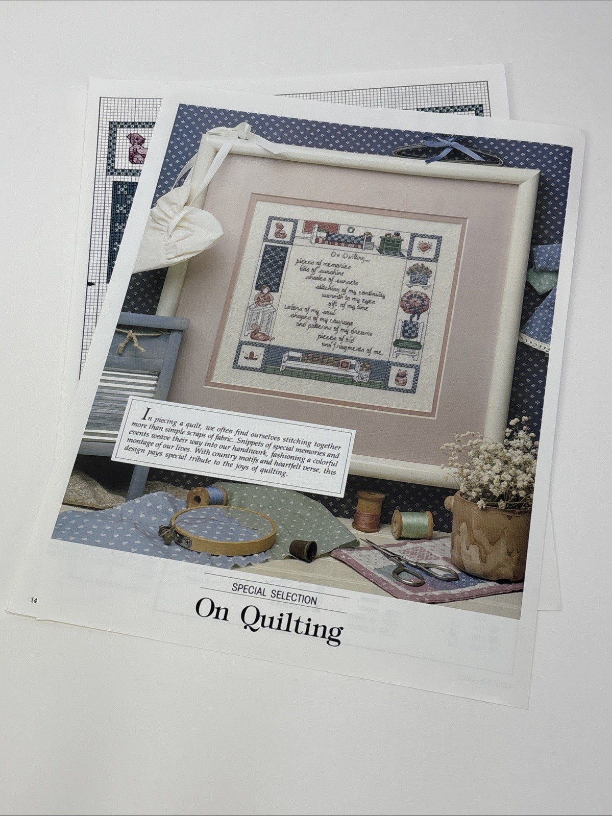 On Quilting Cross Stitch Pattern Magazine Pages