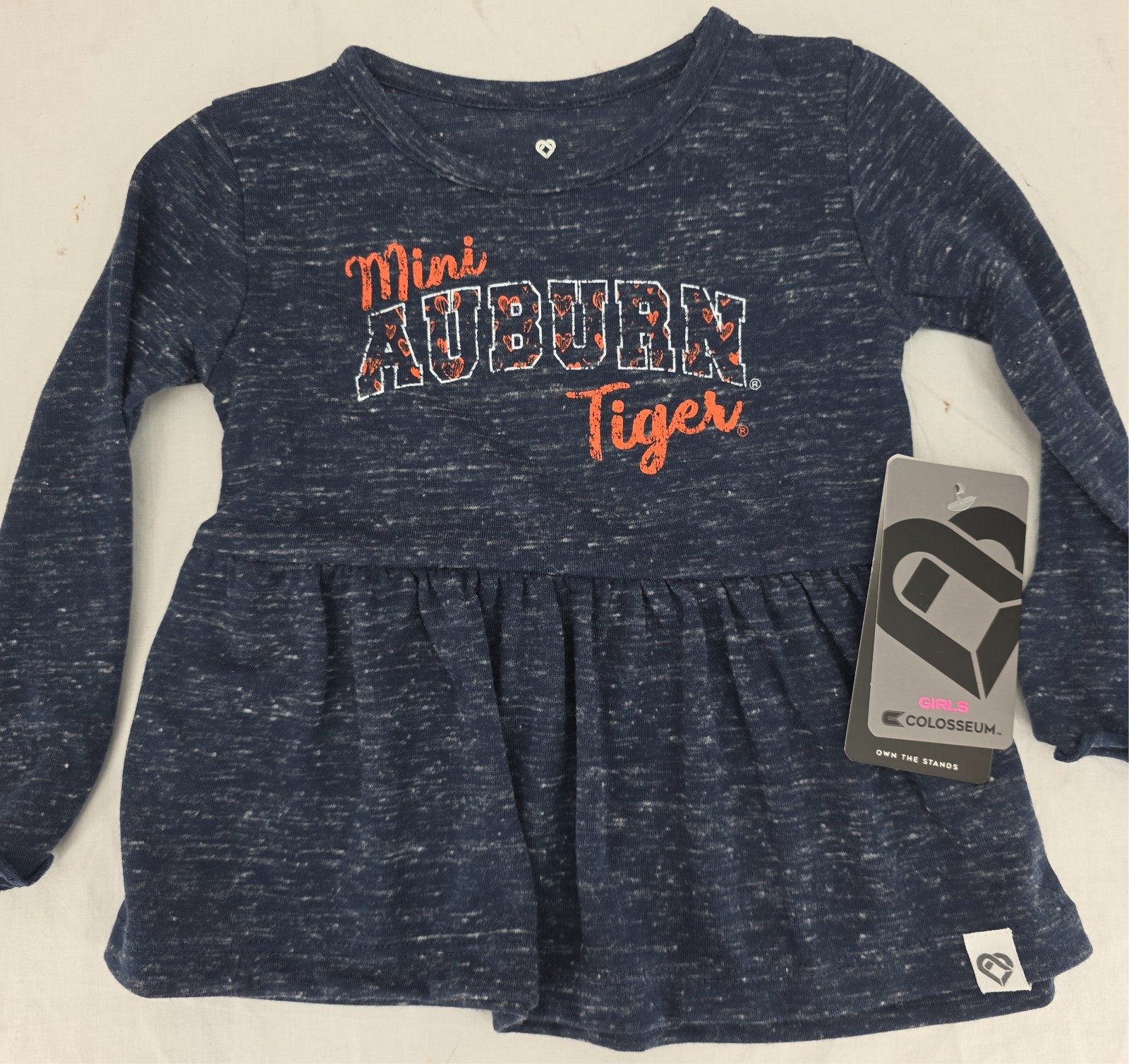 NEW Auburn Tigers Colosseum Navy LS Shirt Pants Outfit Set Infant Girls 6-12 Mos