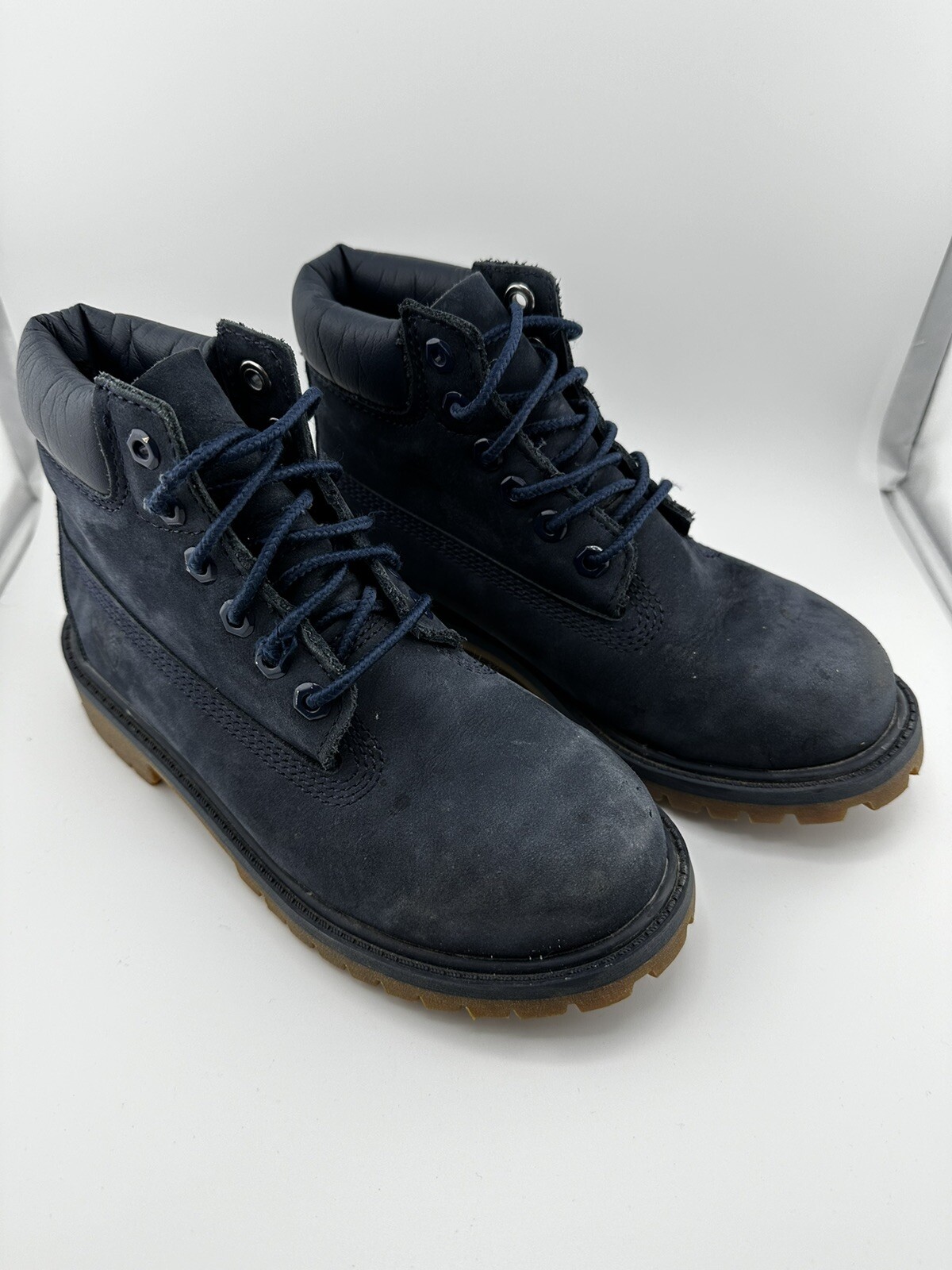 Timberland Waterproof 6" Premium Boots Youth Size 13.5 Leather 3773A Blue