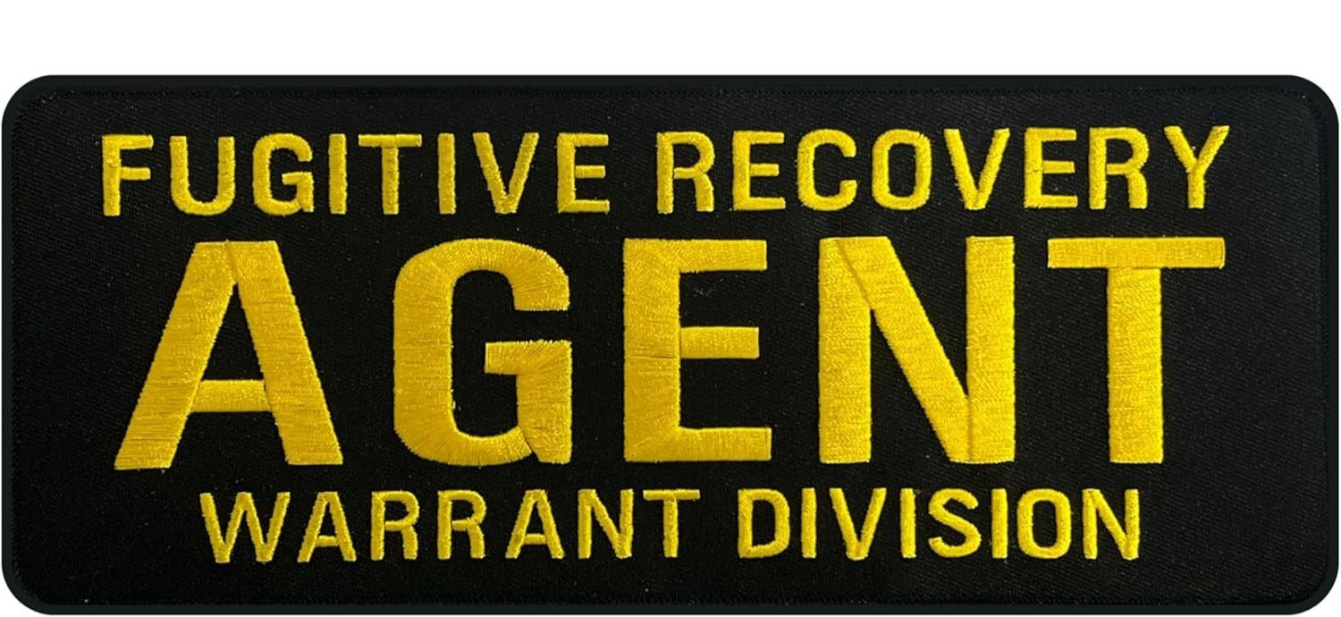 Fugitive Recovery Agent Patch 10x4 Embroidered Tactical Hook Loop Law Enforcemen