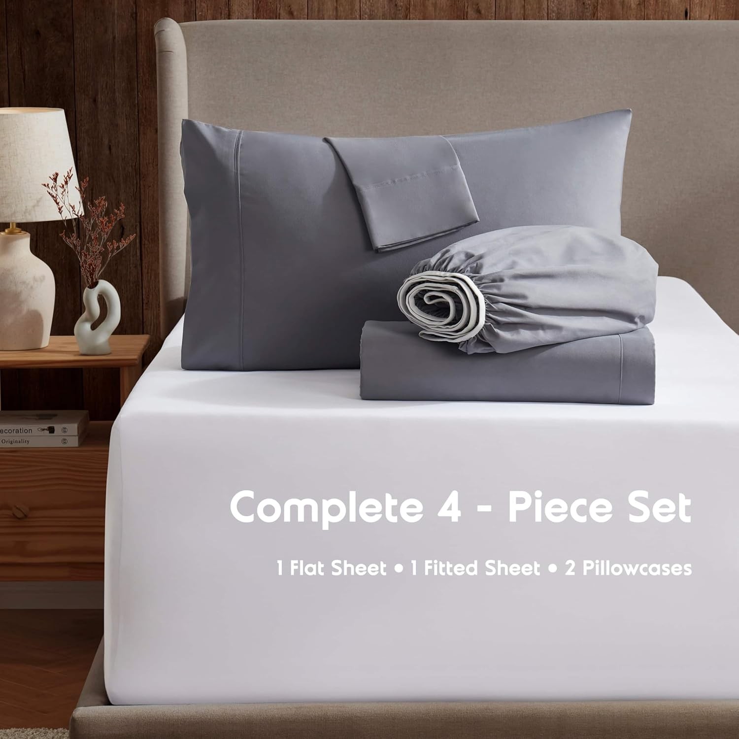 Split King Sheet Set - 1800 Ultra-Soft Microfiber Bed Sheets - Double Brushed