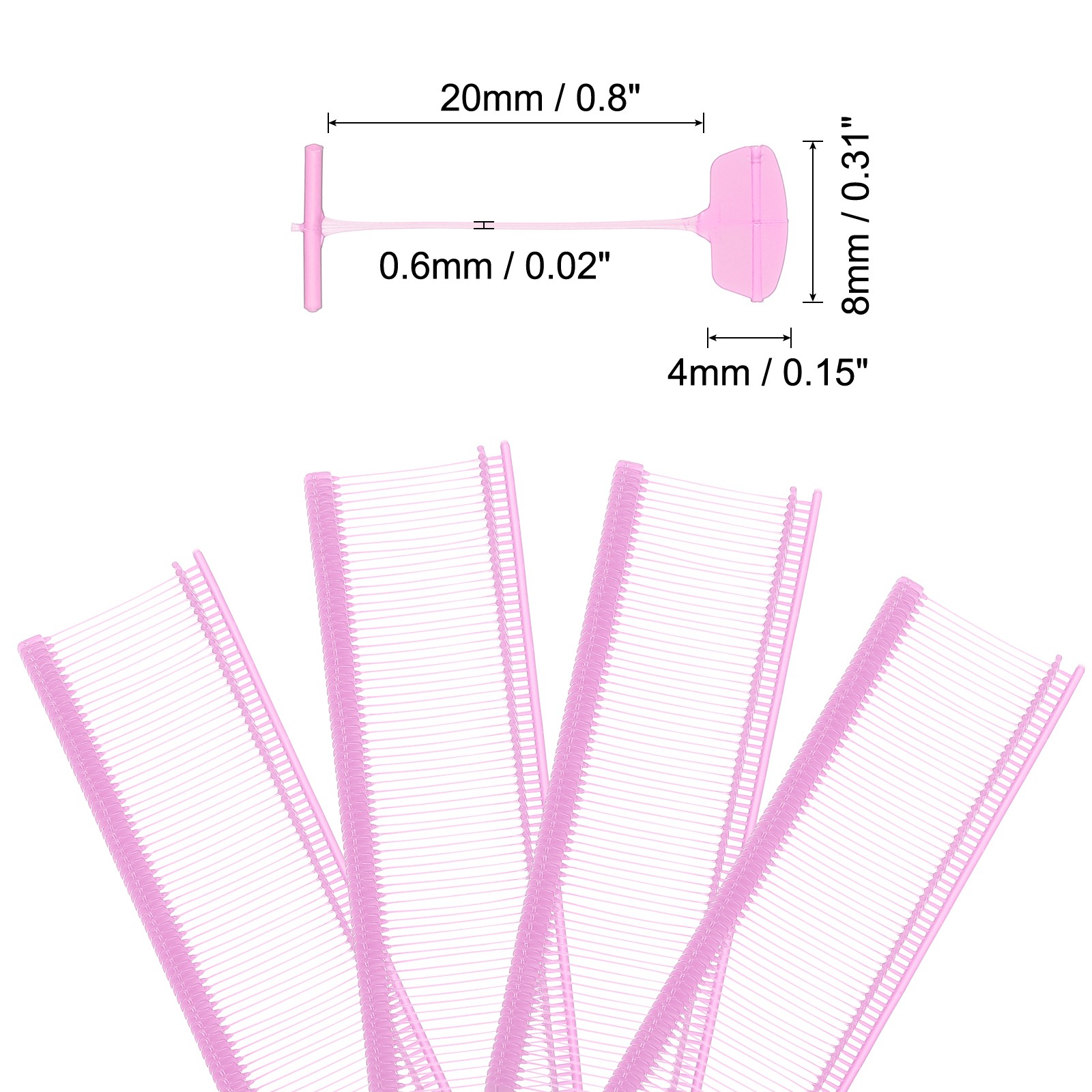 5000pcs 0.8" Micro Tagging Gun Fasteners, Tagging Barbs Attachment, Pink