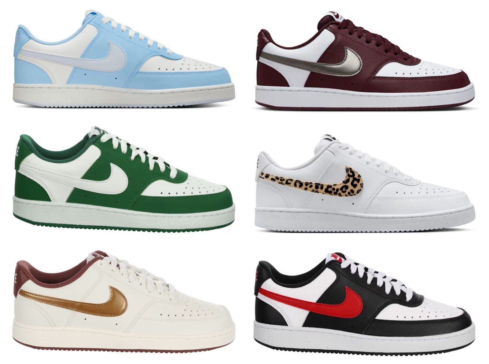 Nike Women's Court Vision Low Top Casual Training Shoes Sneakers- Holiday Style
