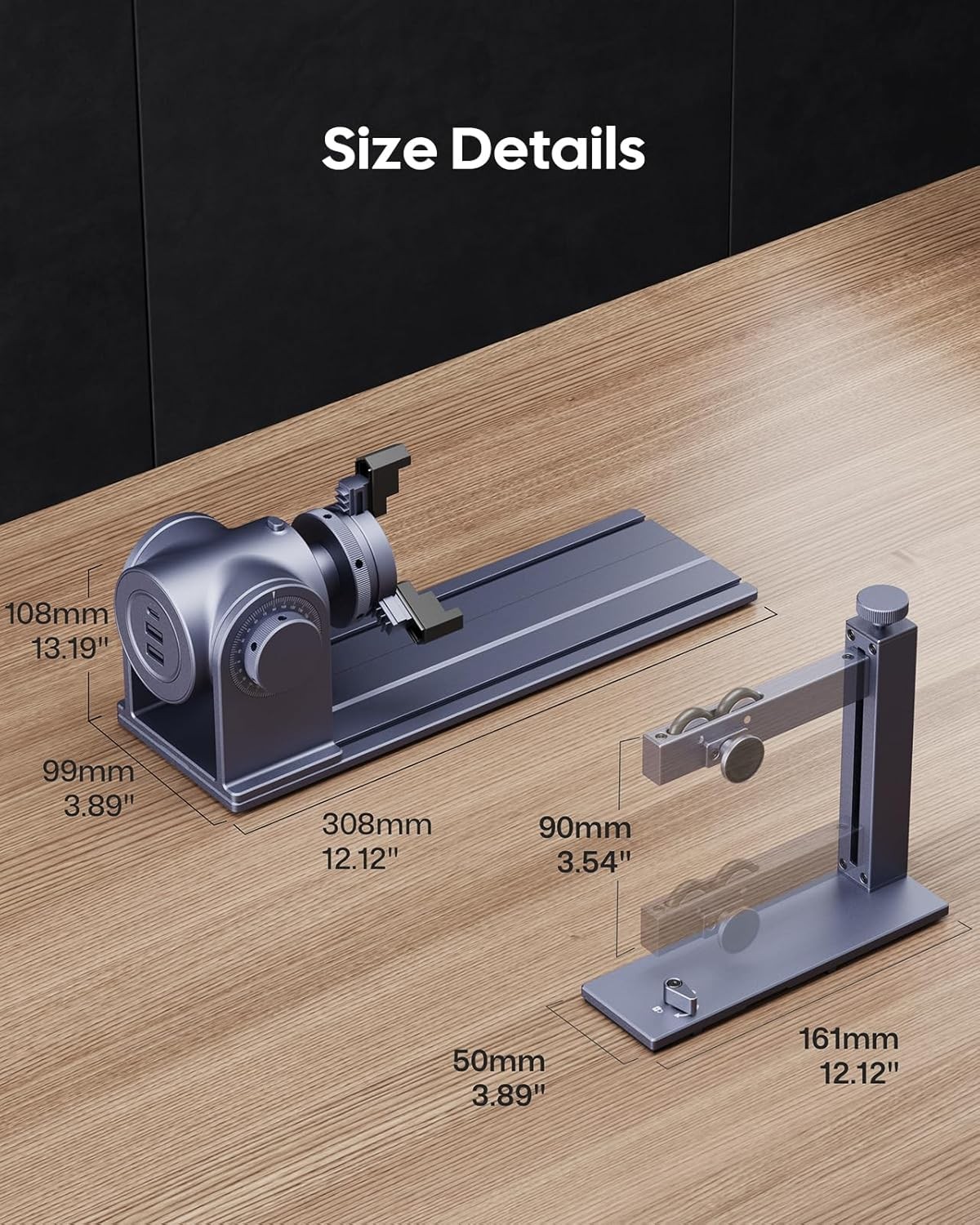 Laser Rotary Roller Accessory For LaserPecker LP2Plus/LP4/LP5/LX2,Rings/Bottles