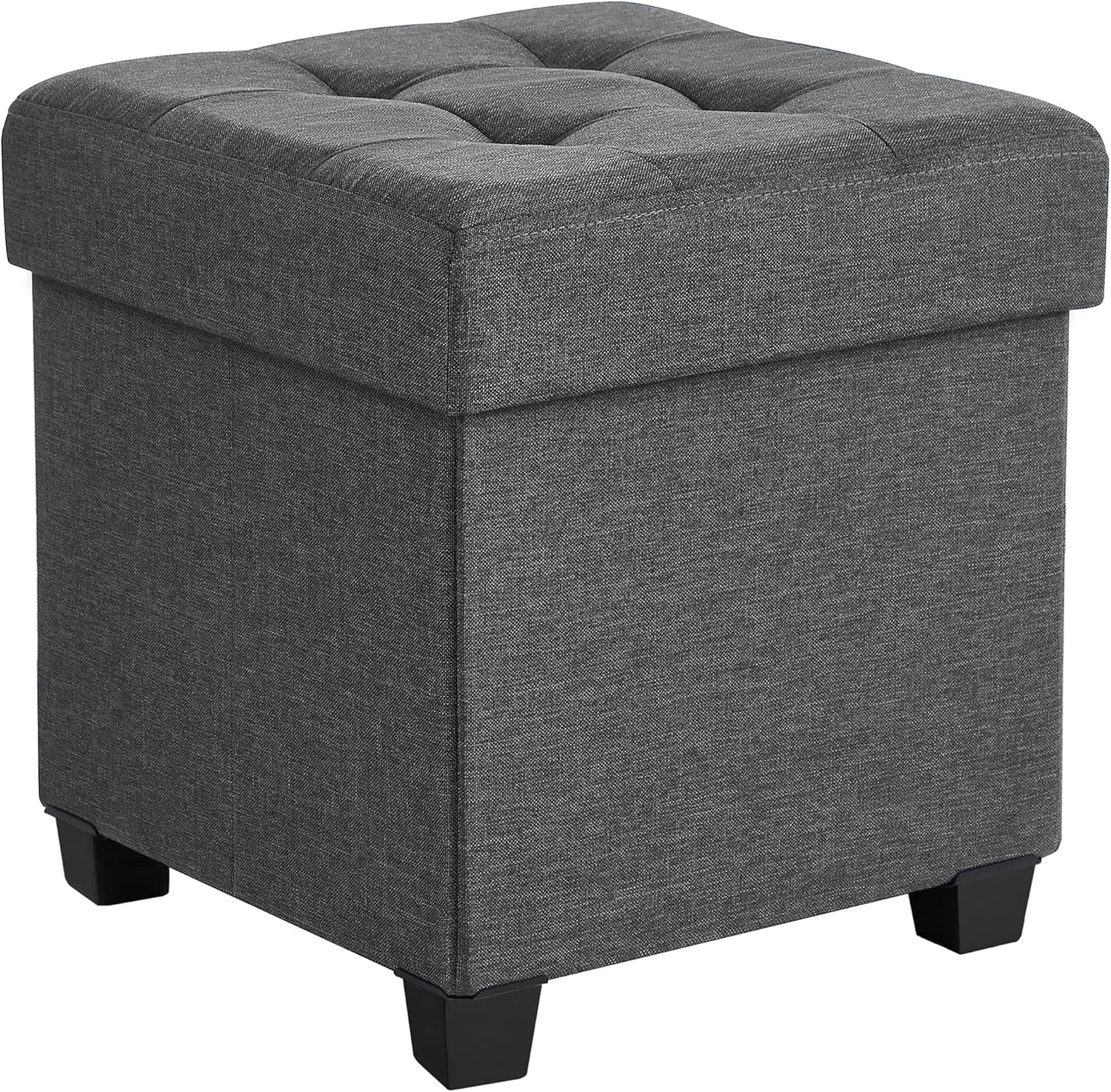 15 Inches Cube Storage Ottoman Bedroom Bench W/ Storage Foot Stool W/ Feet Holds
