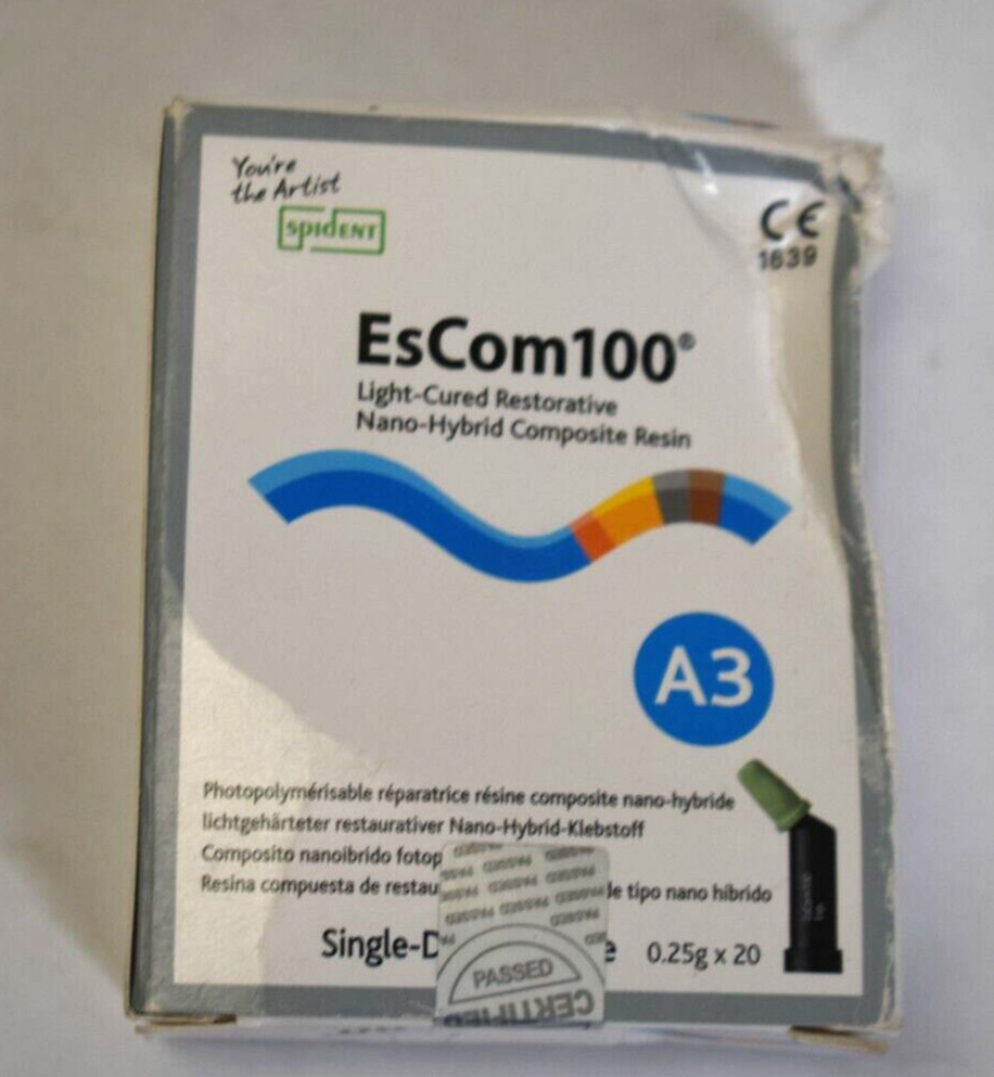 Spident EsCom100 E3A21111 Shade A3 Capsules Universal Composite Resin 20 Pack