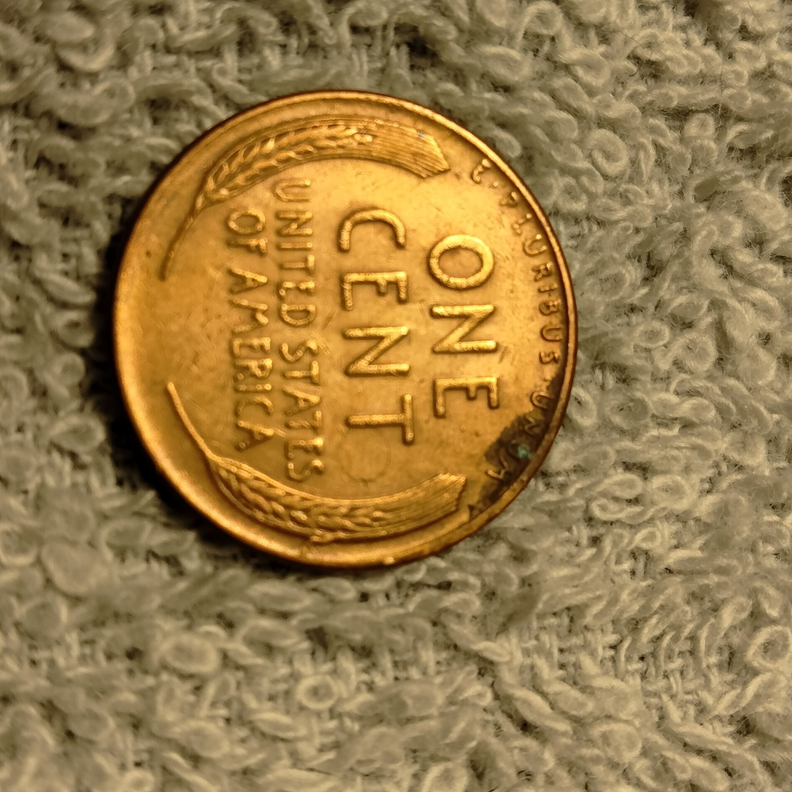 1957 D Lincoln Wheat Cent Reverse Die Break