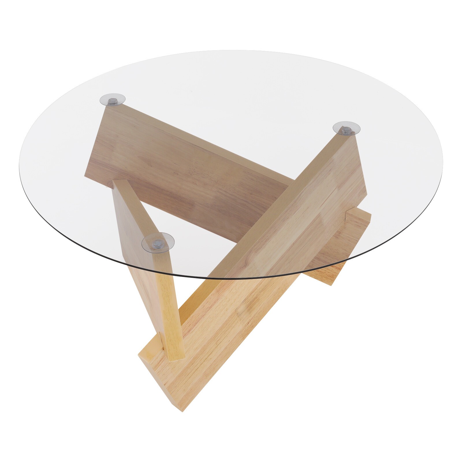 16.1'' H Round Modern SideTable Side Table with Tempered Glass Top End Table ?