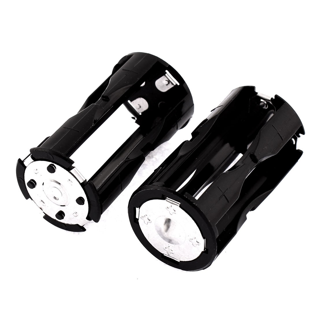 2Pack Round Battery Holder Container Case for 4xAAA Batteries