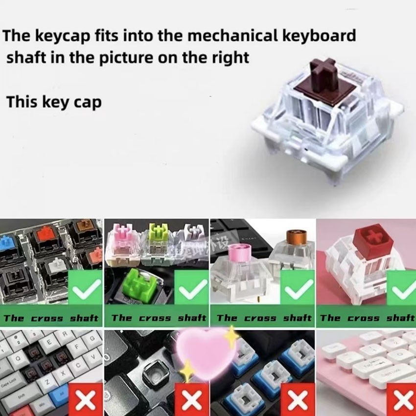4PCS Key-caps Accessories Height for PBT CHERRY Mechanical Keyboards