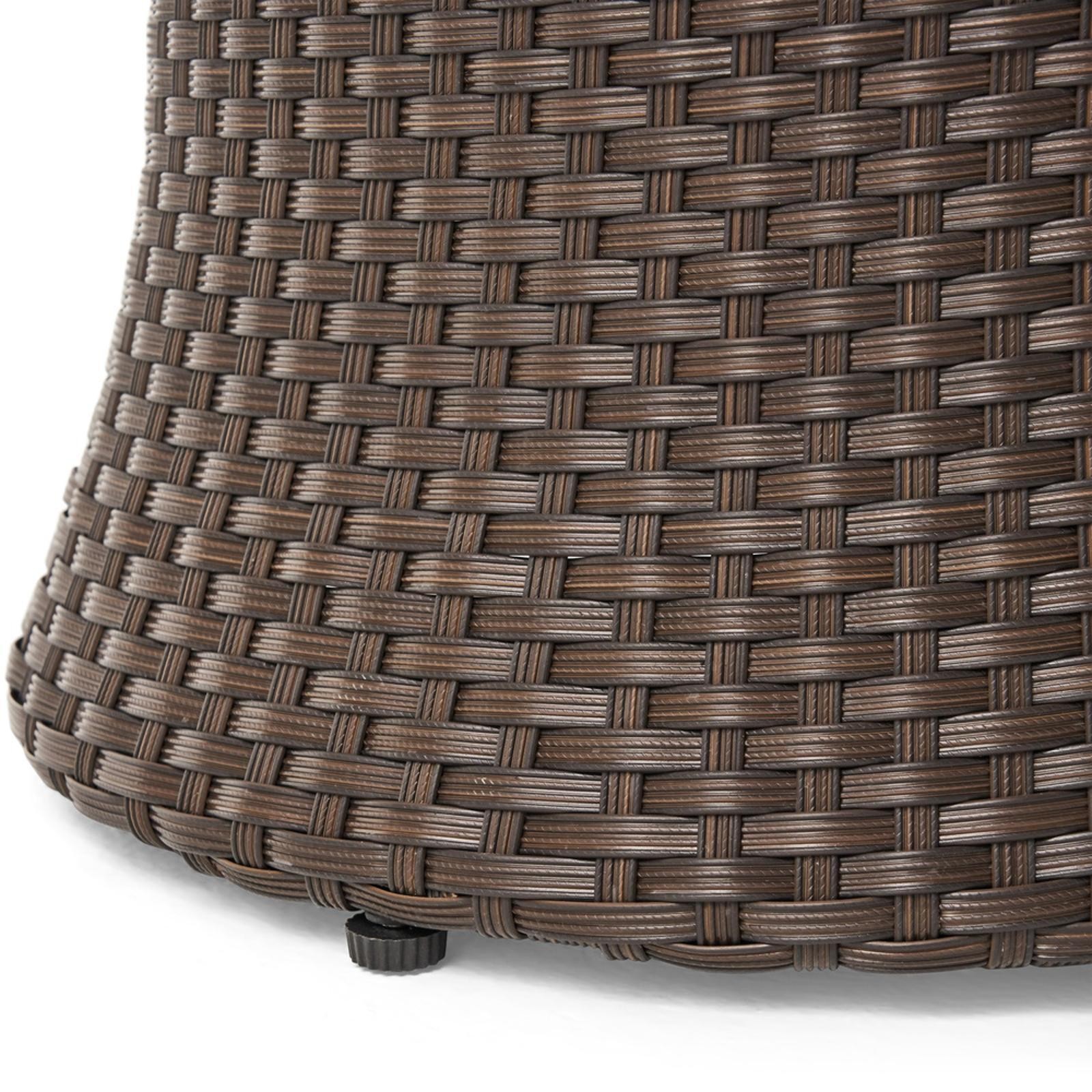 3PC Chat Set - All-Weather Wicker with Cushioned Seats, Aluminum
