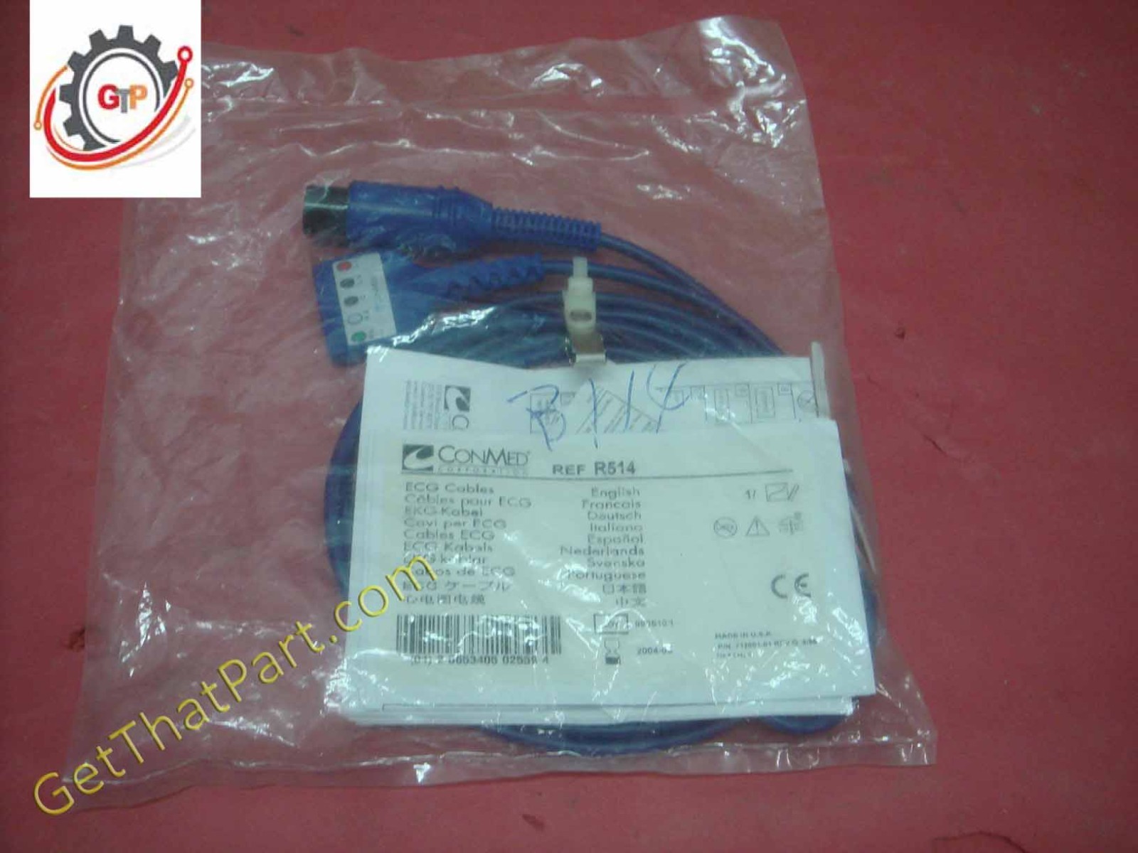 ConMed 10 Foot 5 Lead ECG Safety 6 Pin Round Connect Cable Oem New Pkg