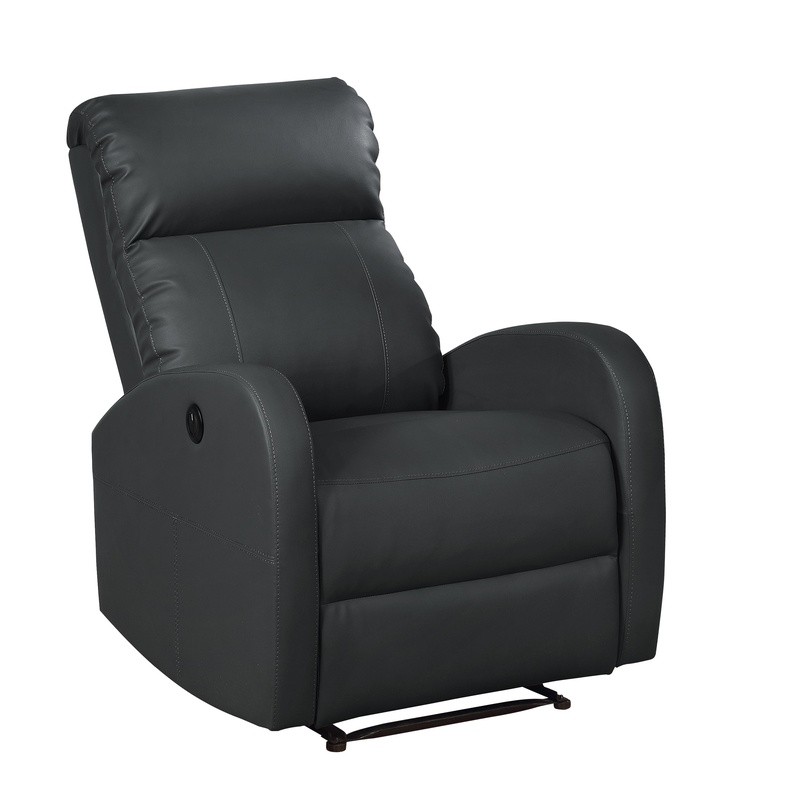 Power Recliner Chair Electric USB Charging Gentle Lumbar Massage Leather Fabric