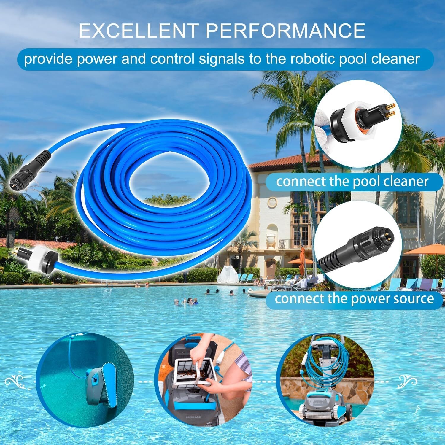 99958903-DIY Cable Cord for Dolphin Maytronics Pool Cleaner 2-Wire 60FT S200