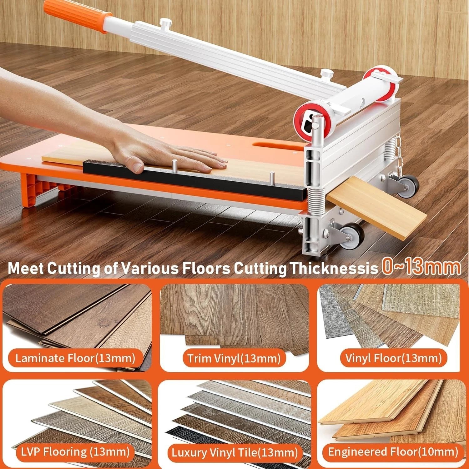 Precision 13” Floor Cutter with Rubber Wheels - Effortless Flooring Solutions