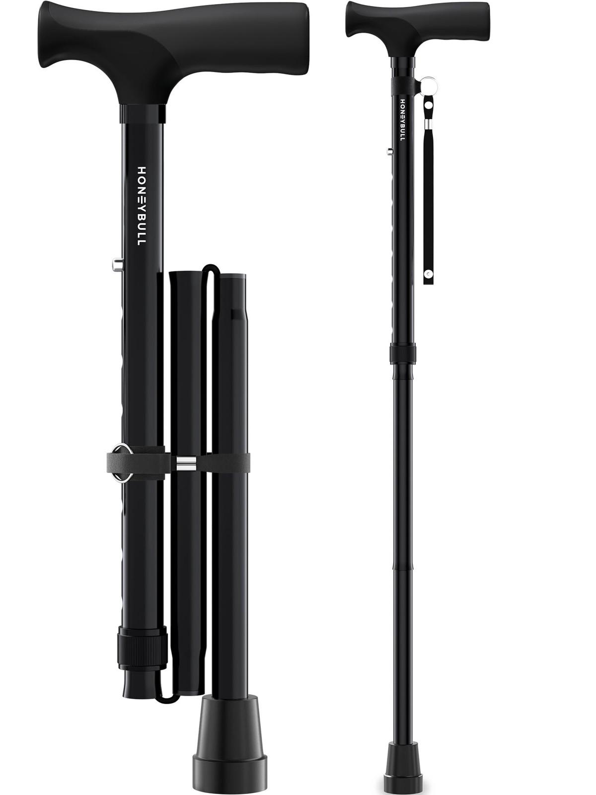 Walking Cane | Single Tip Canes for Men & Women, Foldable, Adjustable, Heavy Dut