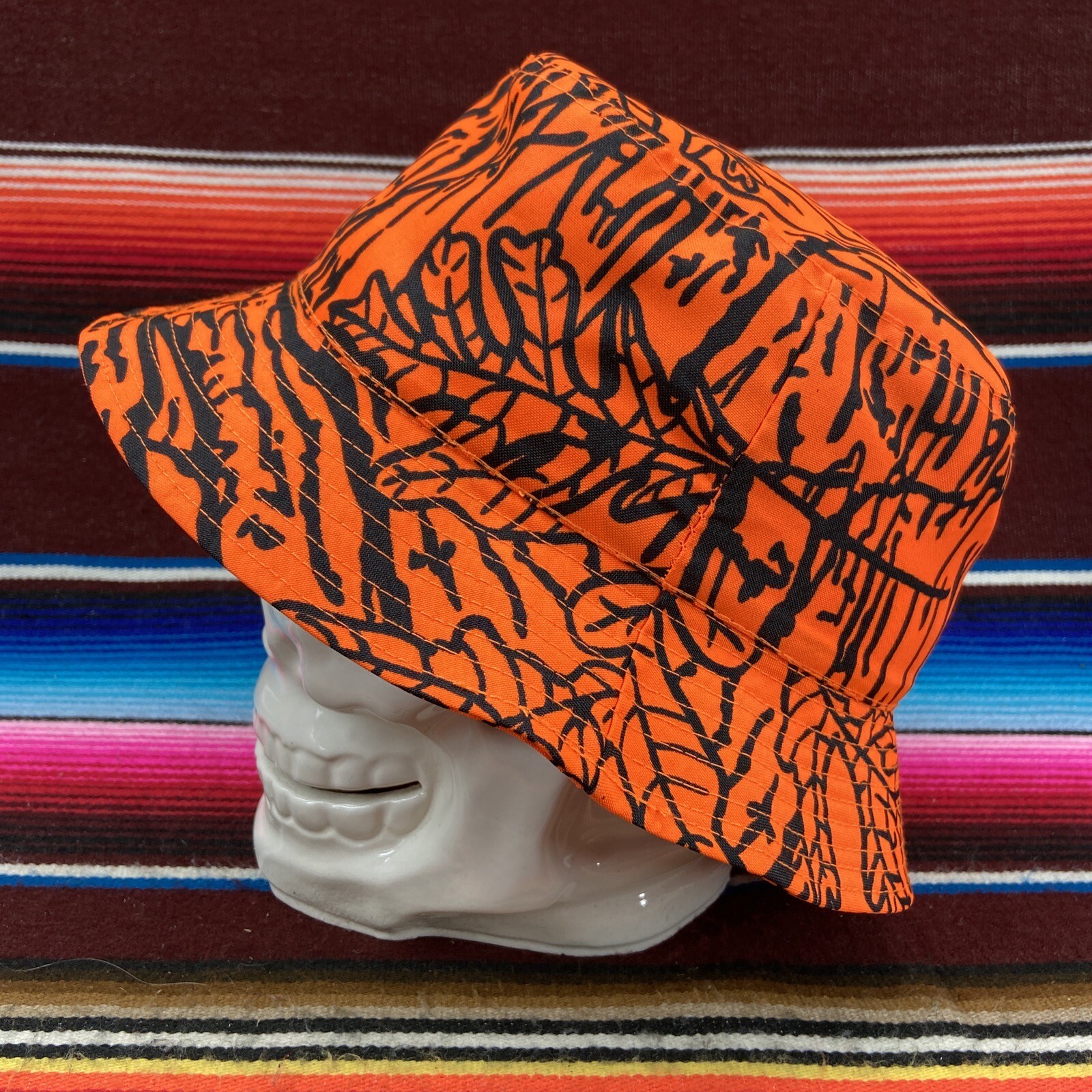 Master Sportsman Prestige Mens Bucket Hat Sz M 7 1/4 Blaze Orange Camo Hunting
