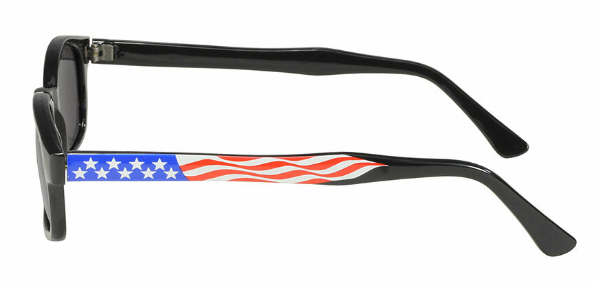 KD's Original 1 Pair Flag Frame Smoke Lens Old School Biker Sunglasses 20050