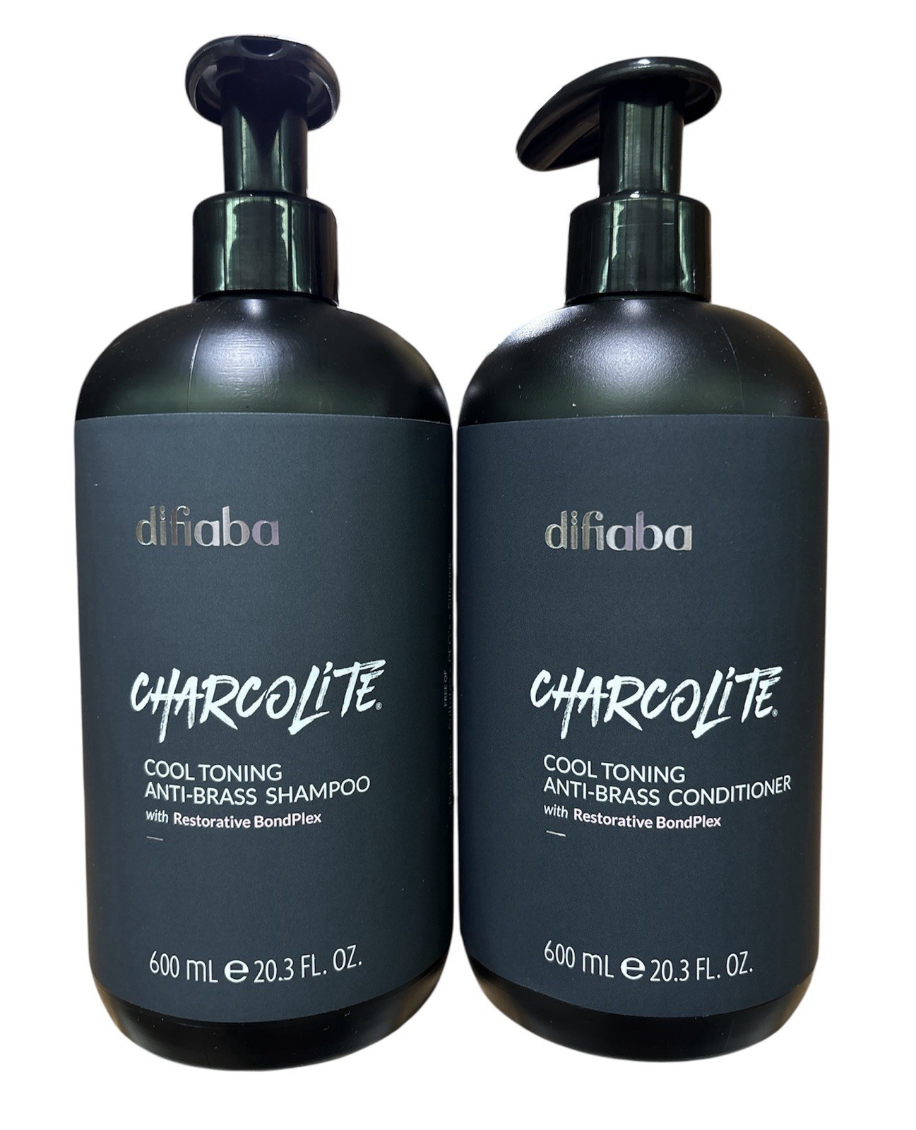 Difiaba CHARCOLITE Cool Toning Anti-Brass Shampoo & Conditioner 20.3 oz.
