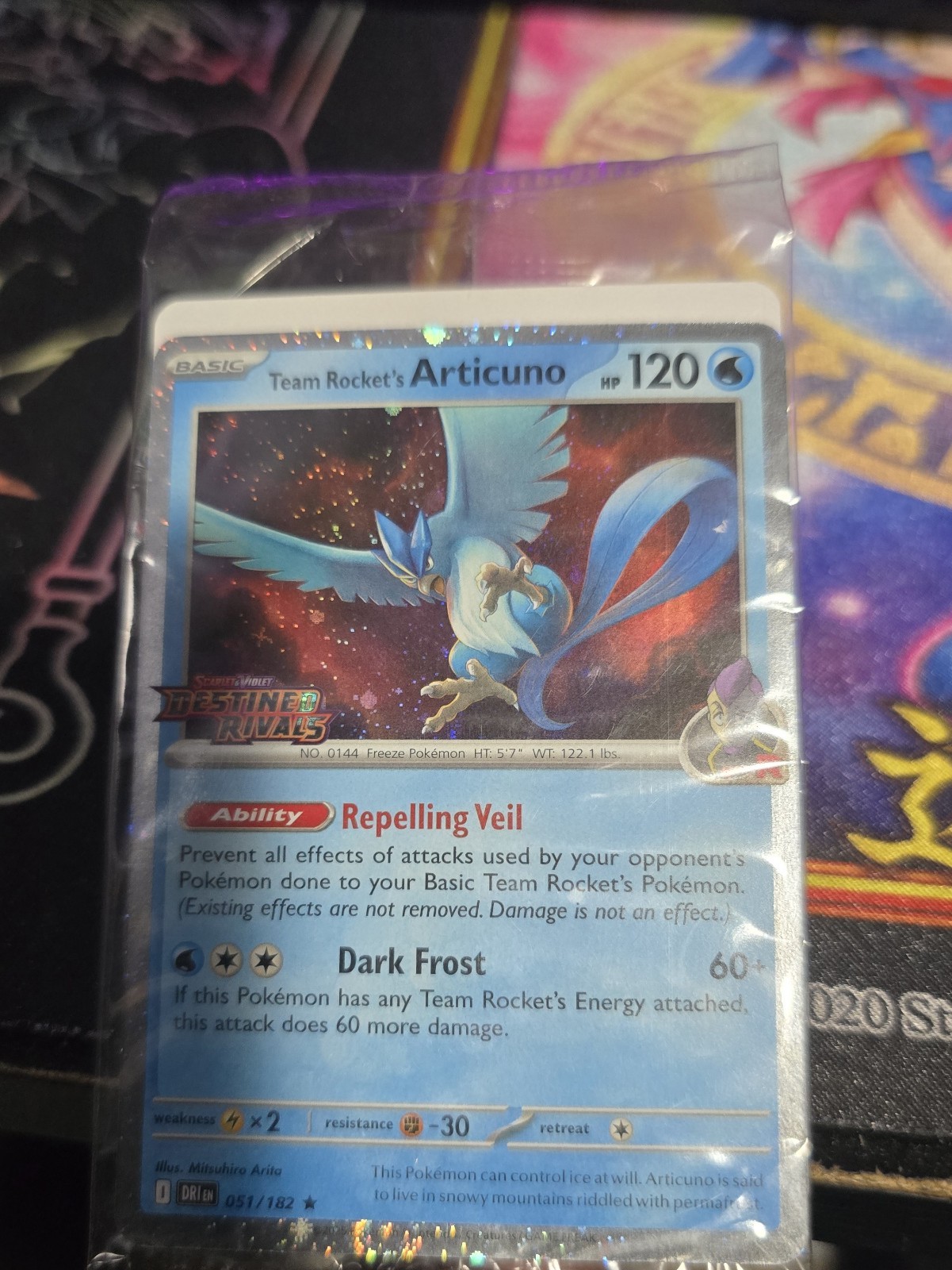 Team Rocket’s Articuno 051/182 Destined Rivals Stamped Promo SEALED