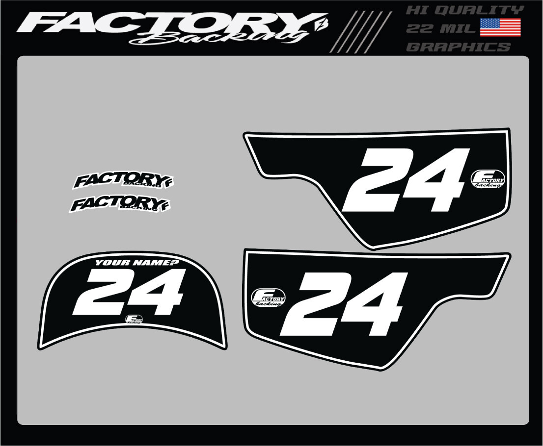 YAMAHA NUMBER PLATE GRAPHICS DECALS MX PW50 1990-2026 pw 50 YOUR NAME/ # A278