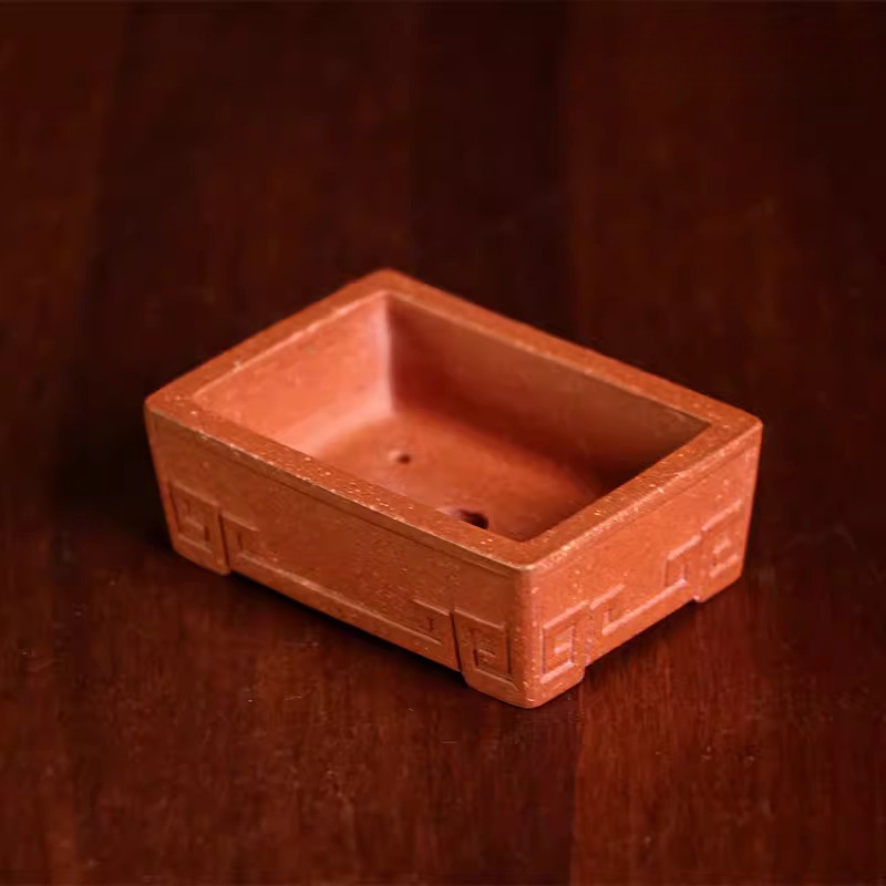 Chinese Vintage Yixing Zisha Clay Flower Pot, 2.6" Handmade Succulent Bonsai