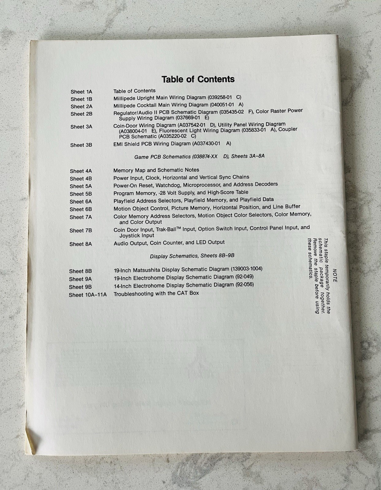 MILLIPEDE Operations Maintenance and Service Manual + Schematics + Supp. 1982