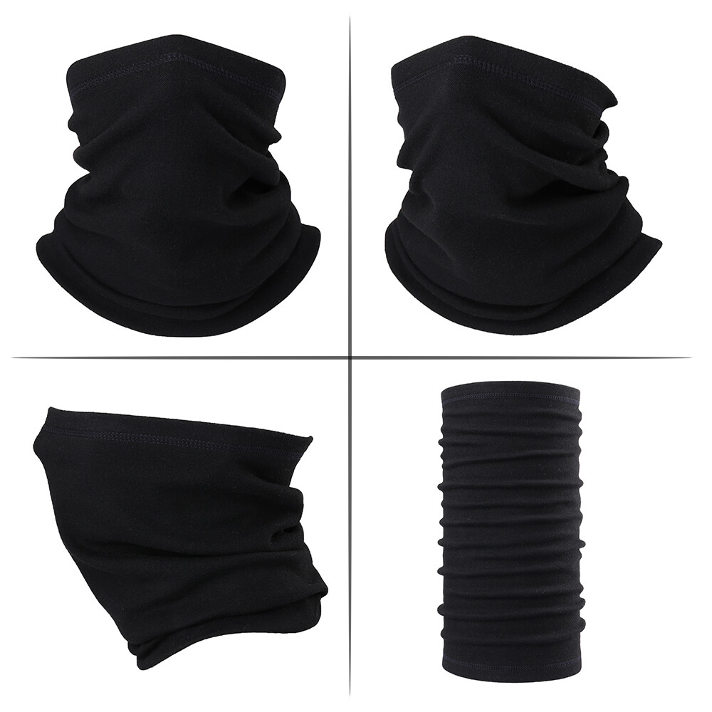 Black Winter Neck Warmer Gaiter Ski Fleece Warm Windproof Face Scarf Cover Mask