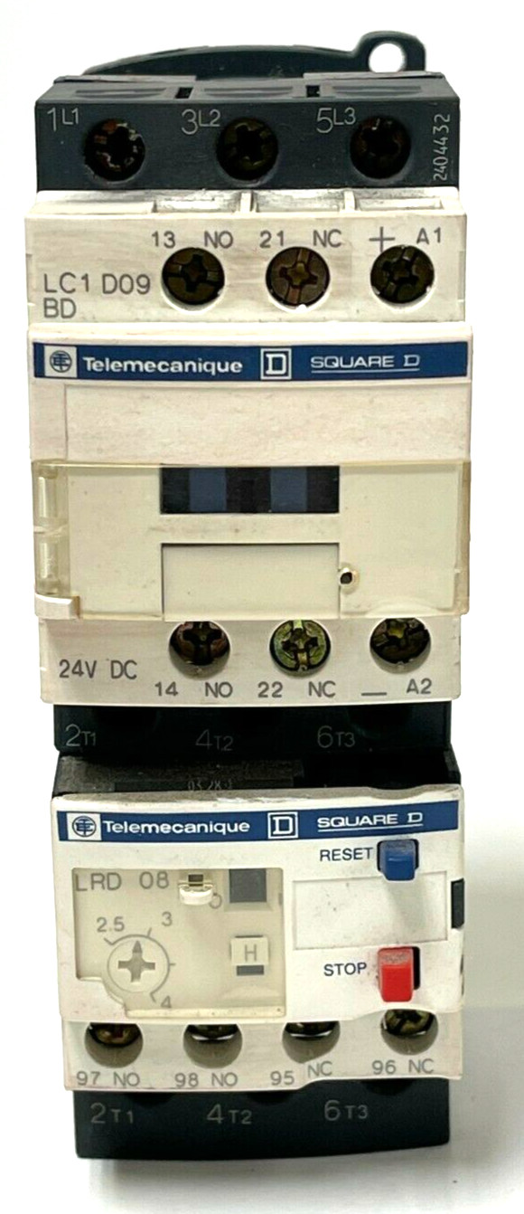 SQUARE D/ TELEMECANIQUE LC1 D09 LRD 08 RELAY CONTACTOR