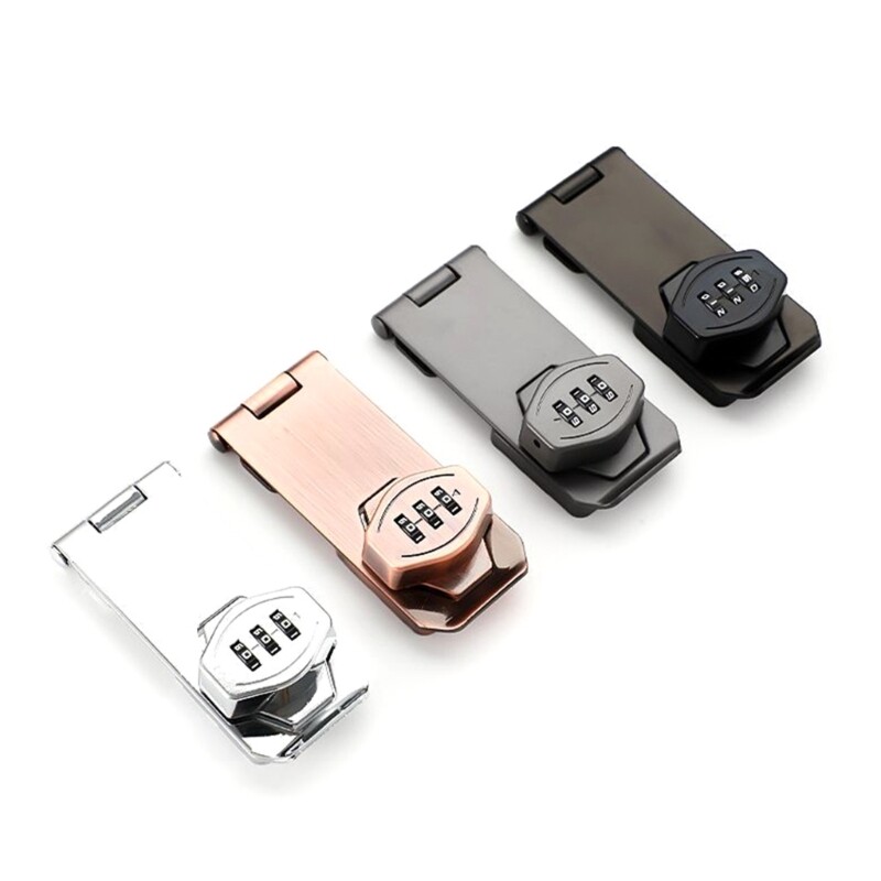 3Digit Combination Lock Cabinet Hasp Lock with Code for Small Doors, Mailboxes