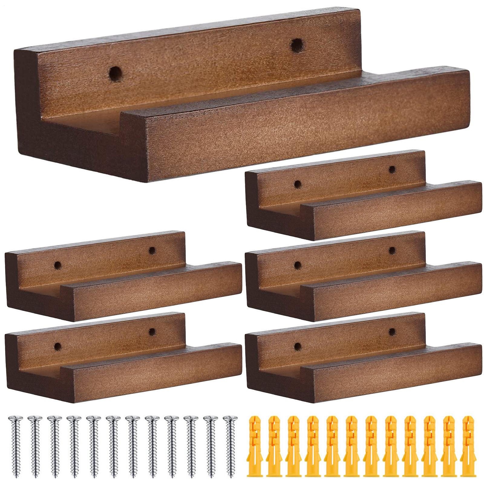 6PCS Album Wall Mount Record Holder Stand Album Organizer Display Rack