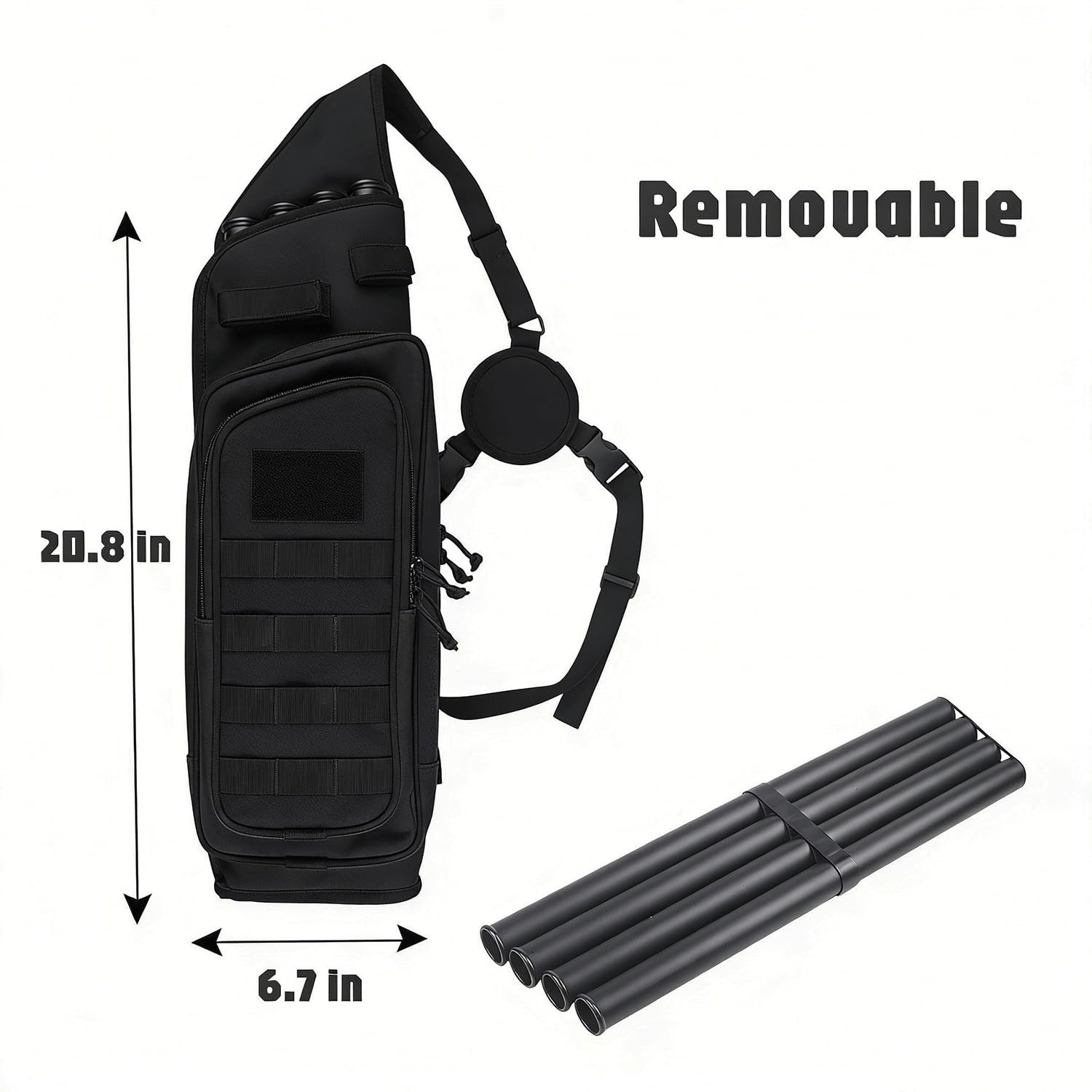 XTACER Multi-Function 4-Tubes Back Field Quiver Training Archery Arrow Black