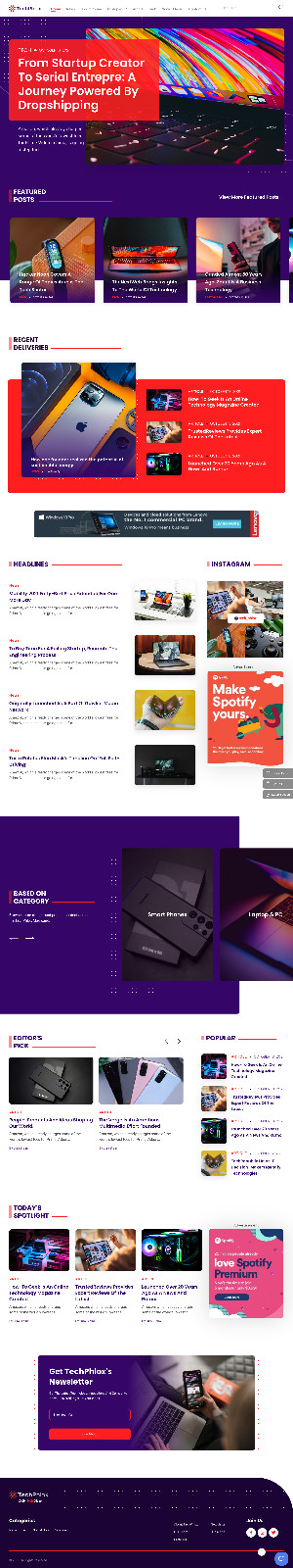 Tech Blog Website Design with Free VPS Web Hosting and Installation