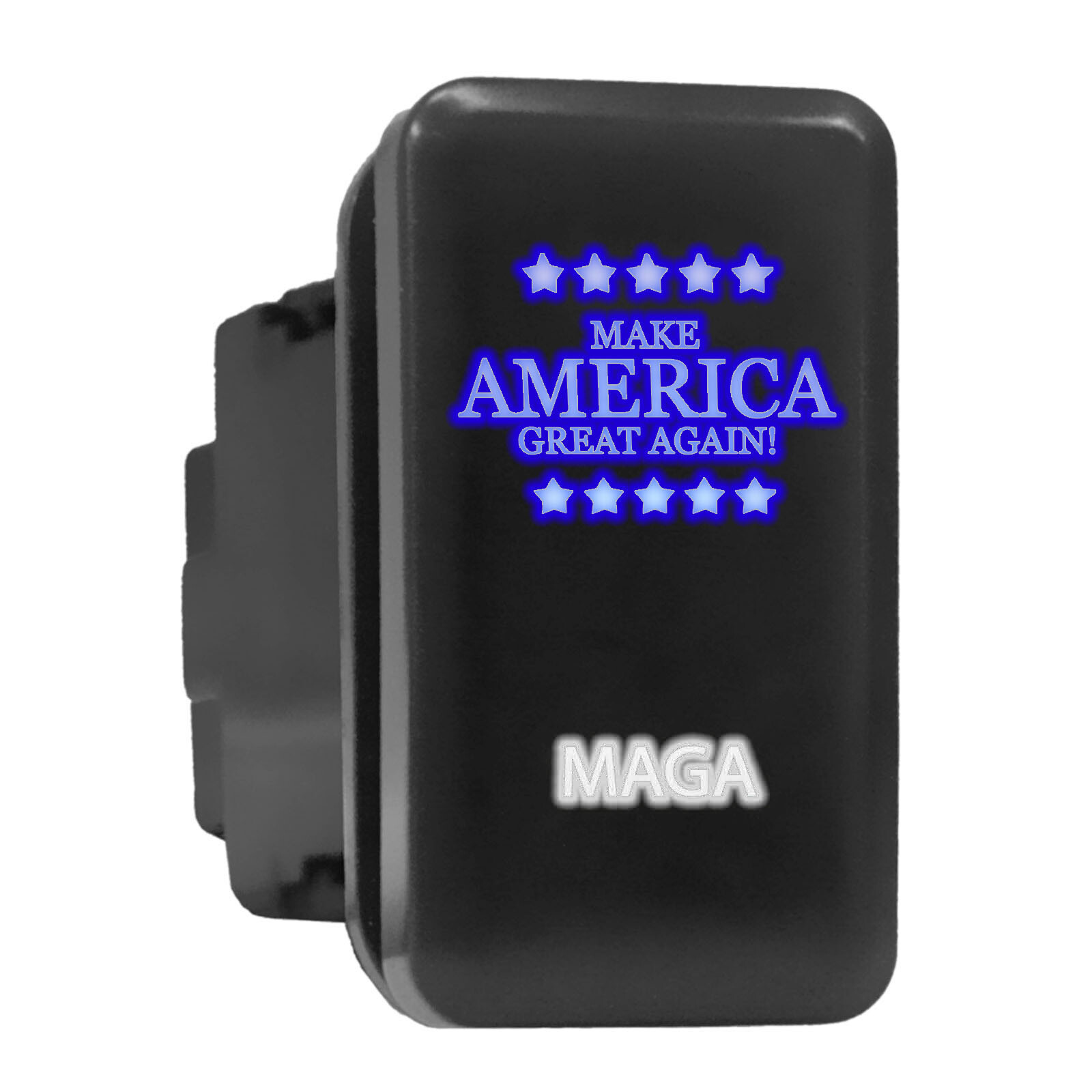 MAGA - LED Push Button Replacement for TOYOTA (1.54 x 0.83 in) Blue/White