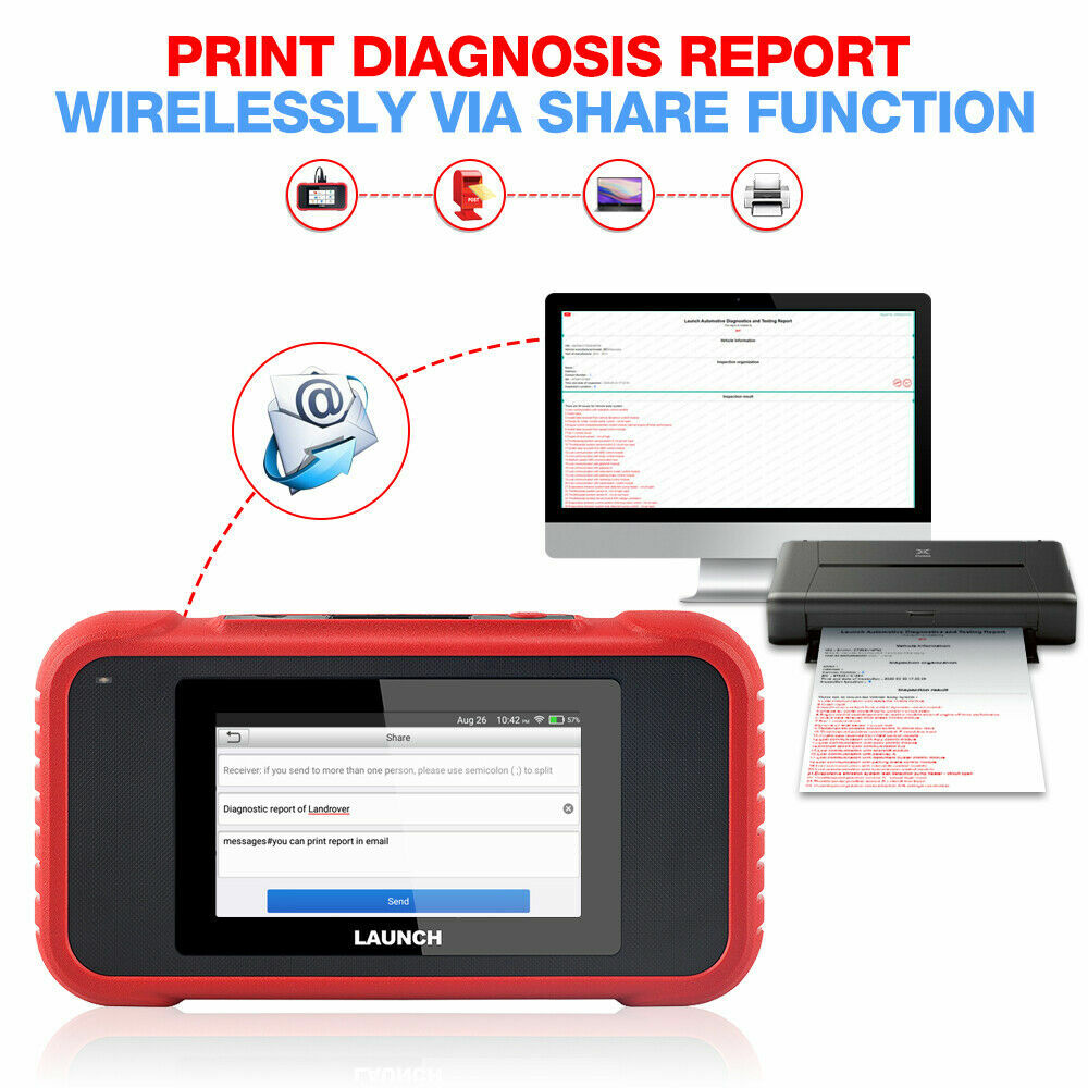 LAUNCH CRP123E V2.0 OBD2 Scanner Reader Check Car Engine ABS SRS Diagnostic Tool