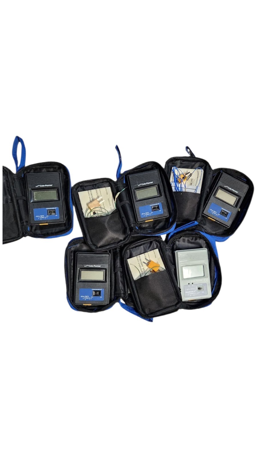 Cole-Parmer Traceable Type K Digital Thermometers Lot of 5 Power Tested 3 Probes