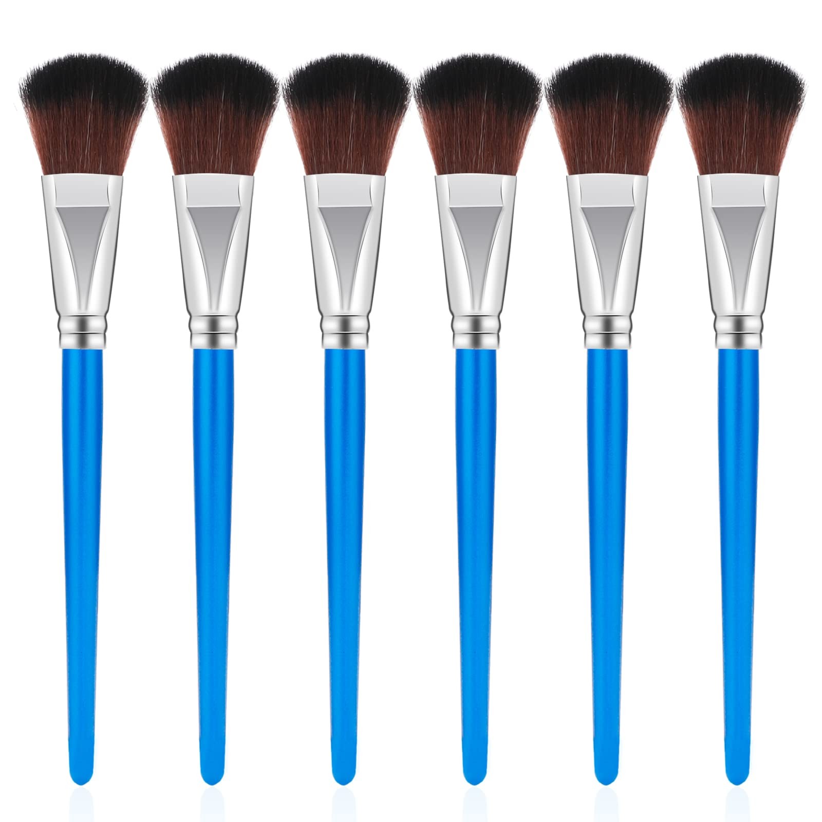 6 Pcs Mop Brush for Acrylic Painting - 1 Inch Oval Blending Brush with Wooden...