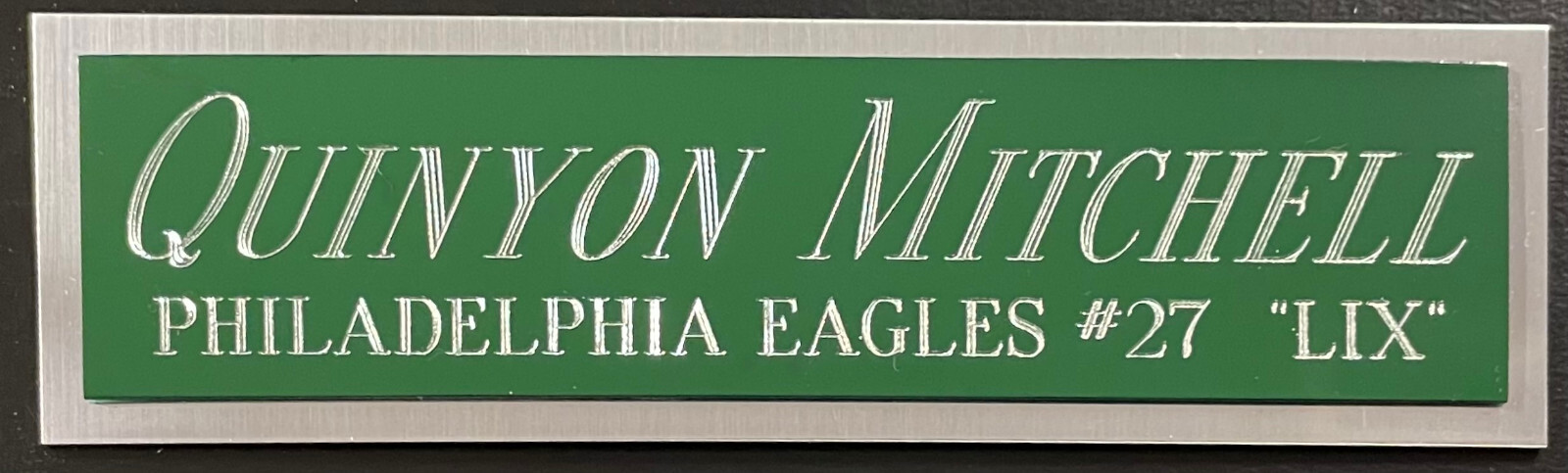 QUINYON MITCHELL EAGLES NAMEPLATE AUTOGRAPH Signed Football HELMET JERSEY PHOTO