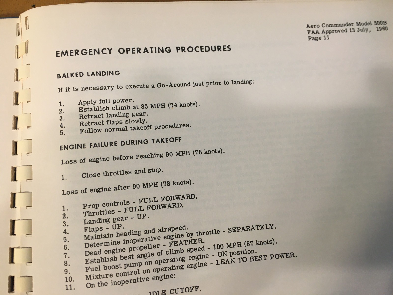 Rockwell Aero Commander 500B Flight Manual