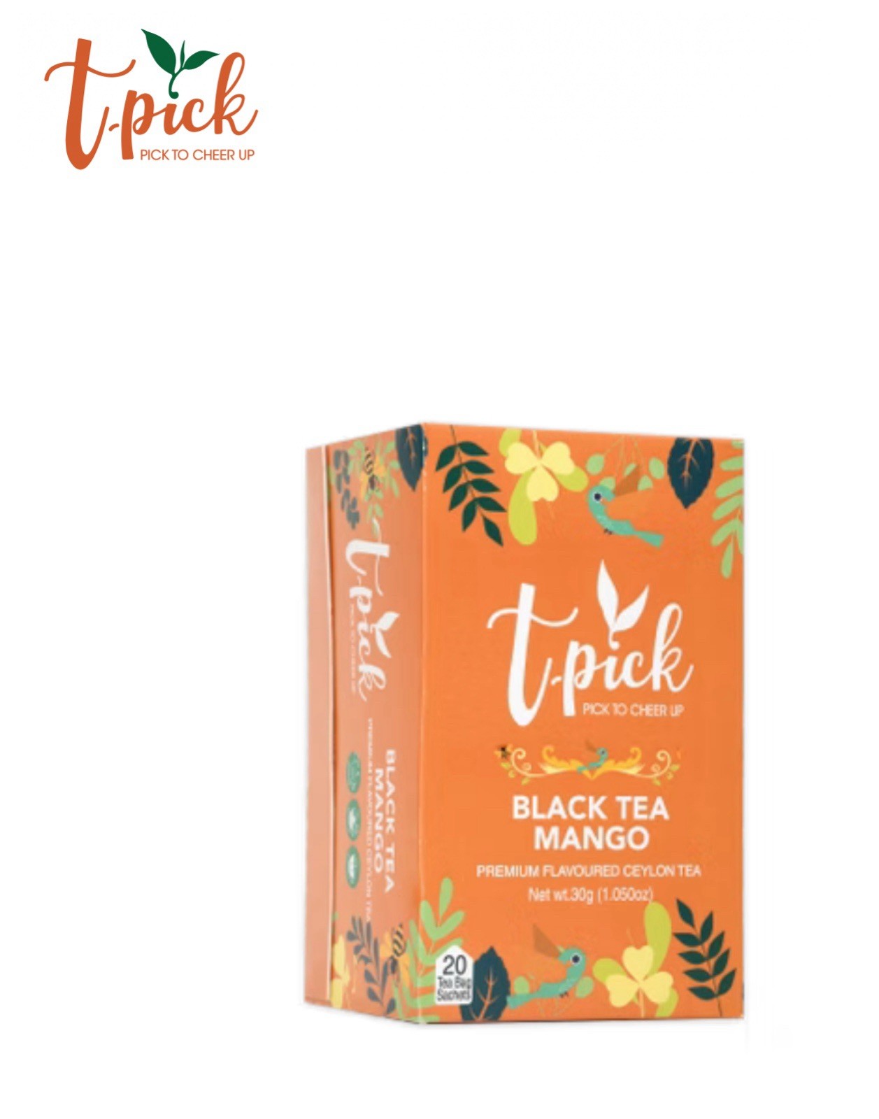 2 PK * T-Pick Black Tea Mango 🥭 Premium Ceylon Tea / 20 Sachets