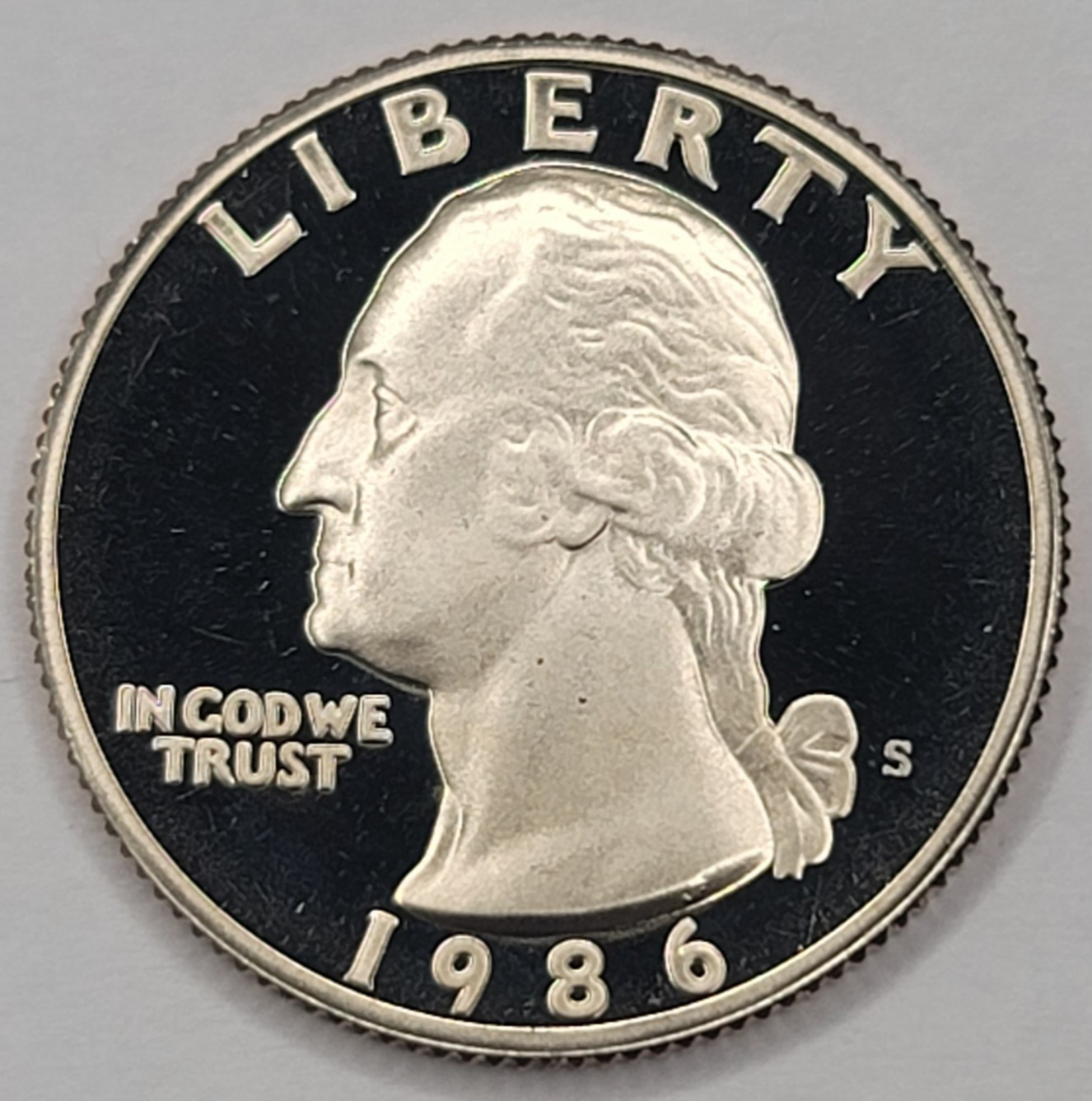 1986 S Gem Proof DCAM Washington Quarter - CN-Clad