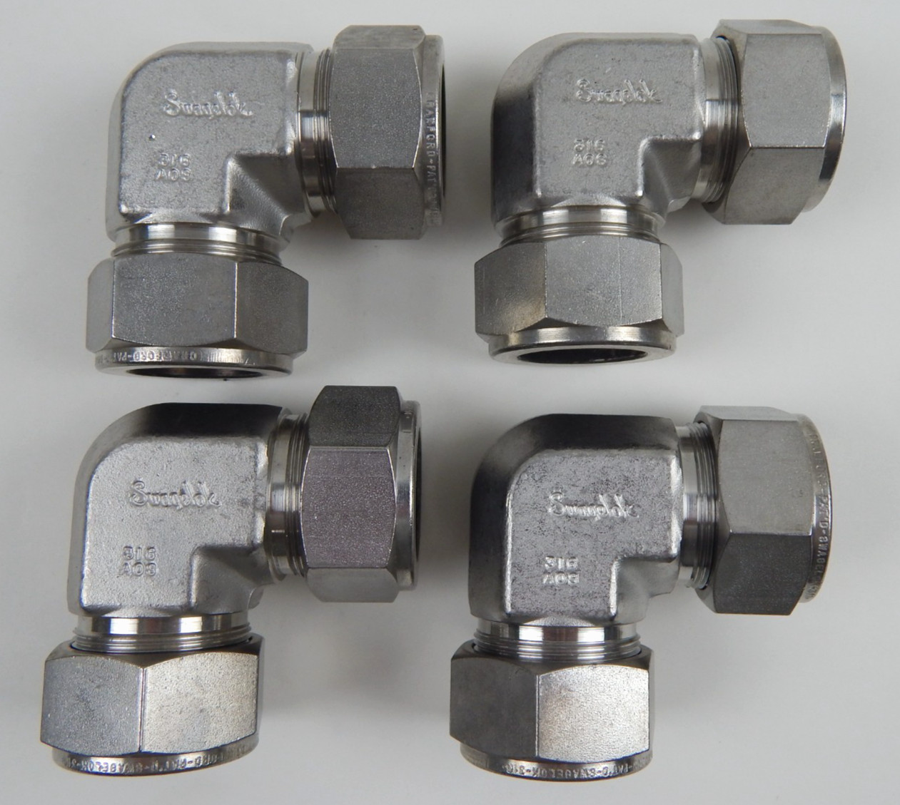4x Swagelok SS-1610-9 Stainless Steel Tube Fitting 1" Elbow 90 Degree