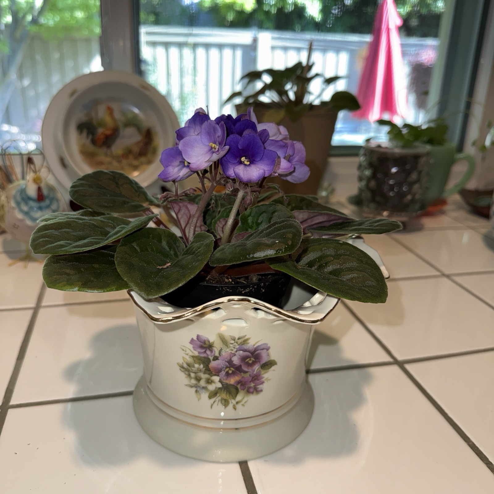 Formalities Collectible Porcelain Pot By Baum Bros "Summer Flowers Collection
